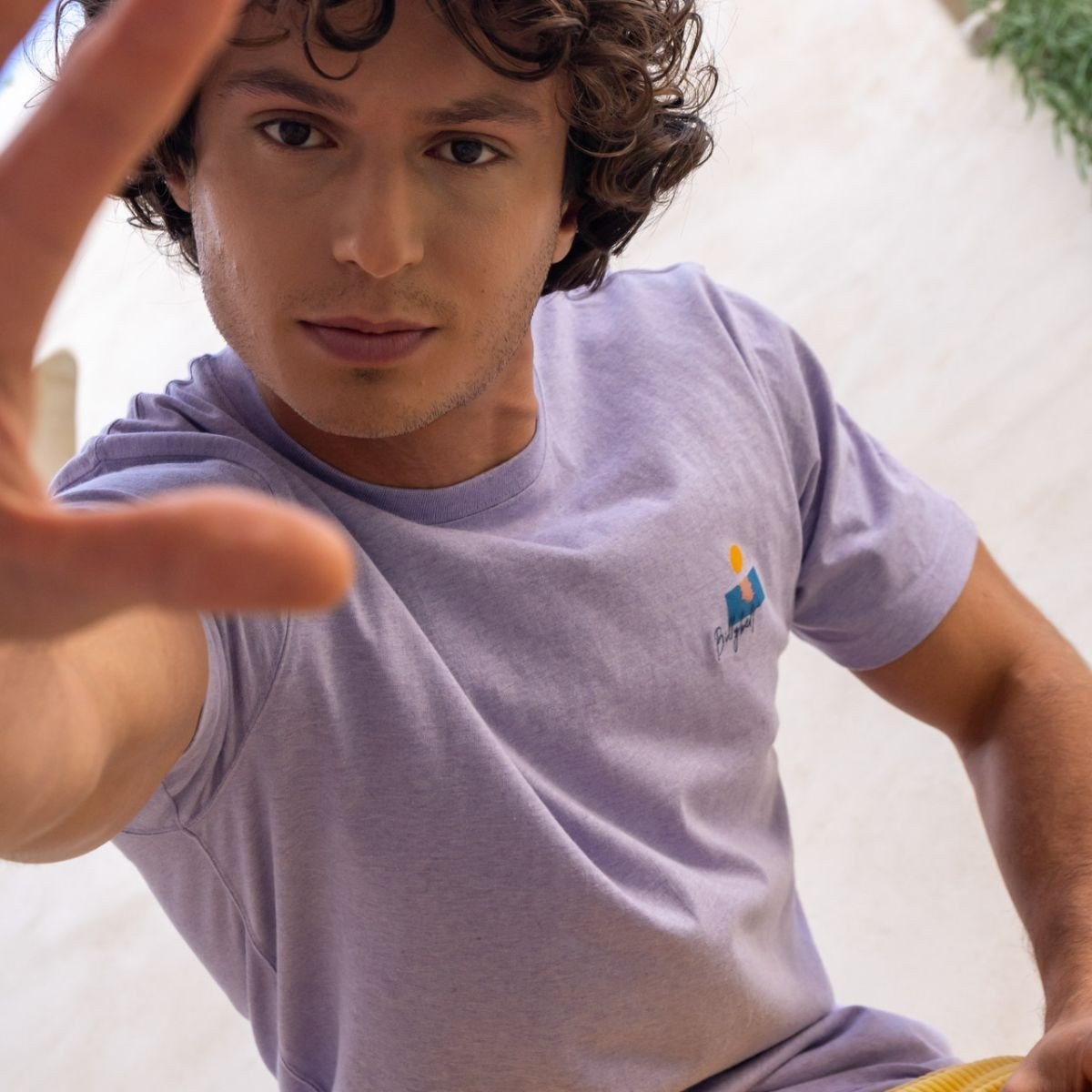 Vintage printed organic cotton T-shirt BILLYBELT Purple