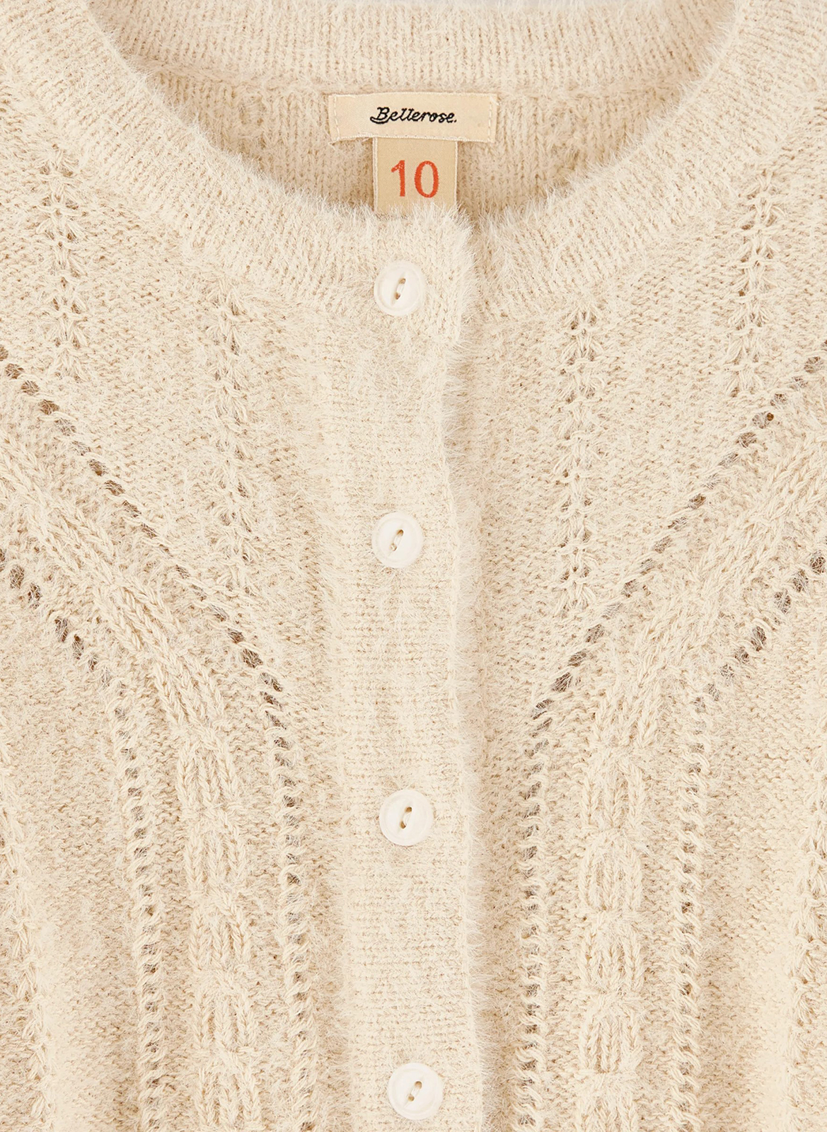 Openwork straight cardigan BELLEROSE Beige