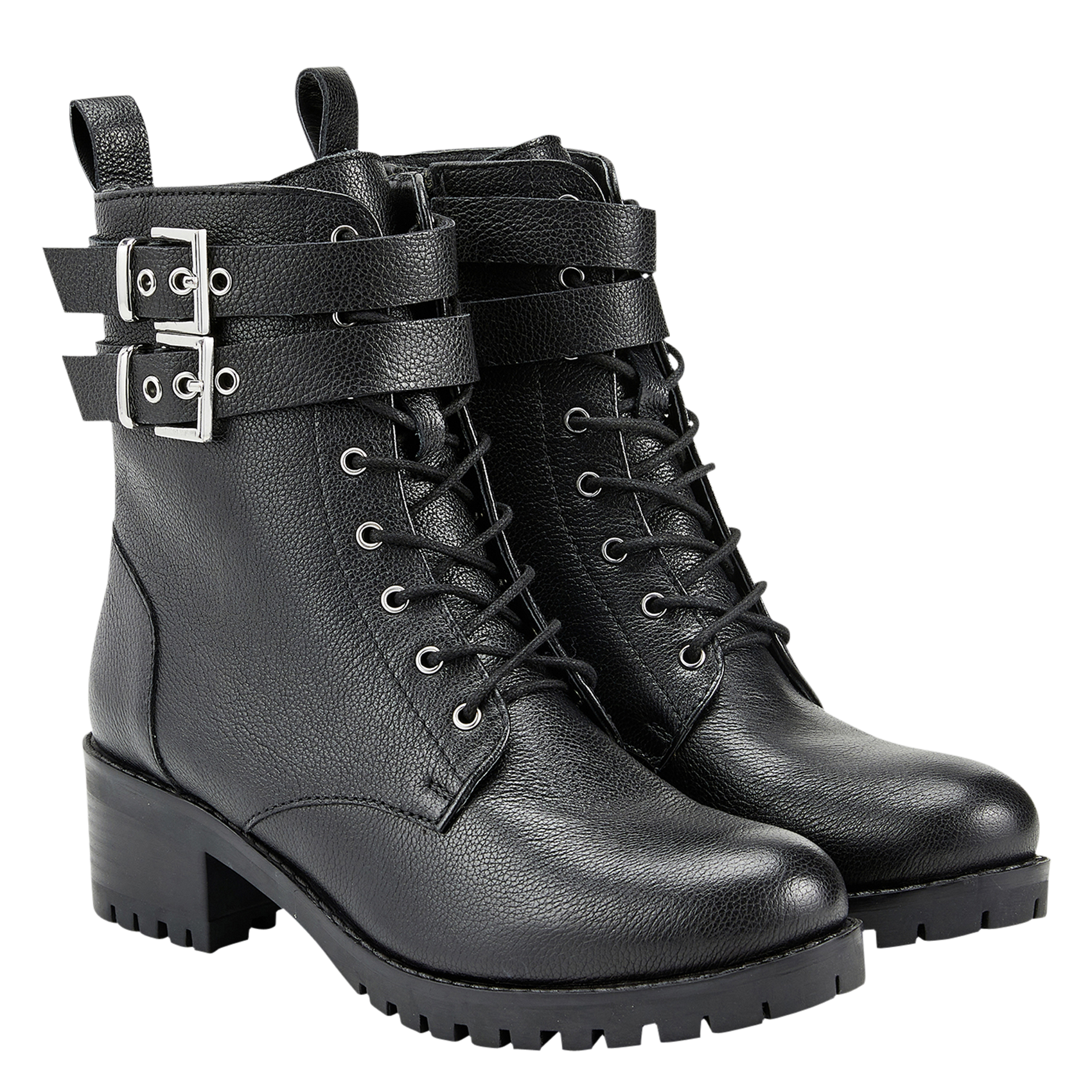 Bottines à lacets en cuir COSMOPARIS Black