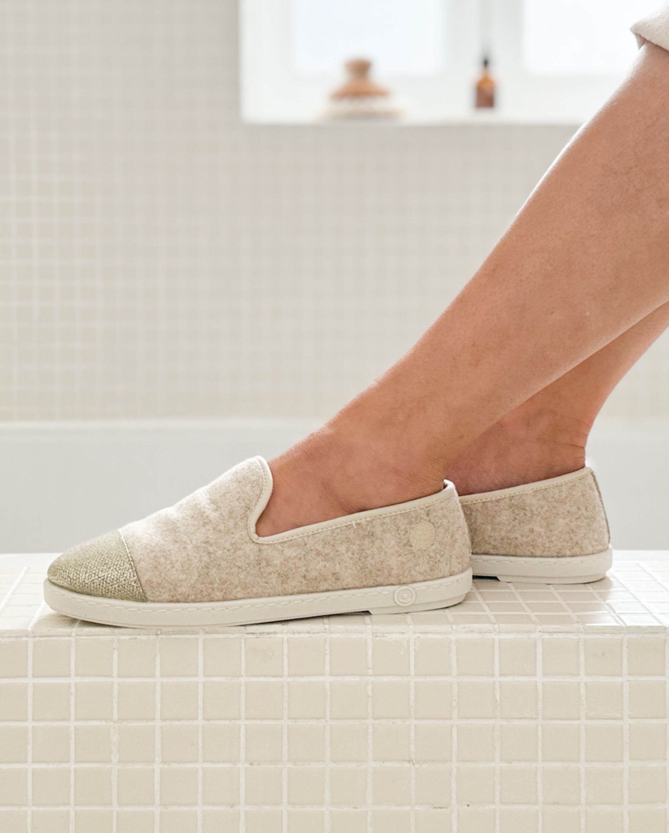 Women's slipper collab' x l'arrangeuse, golden beige ANGARDE Beige