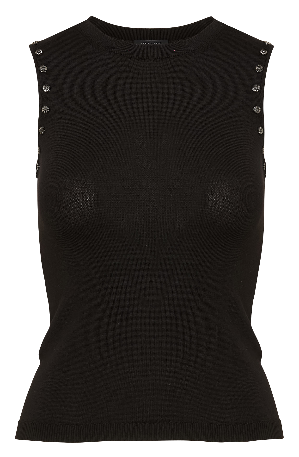 Pull sans manches à détails boutons strass IKKS Noir