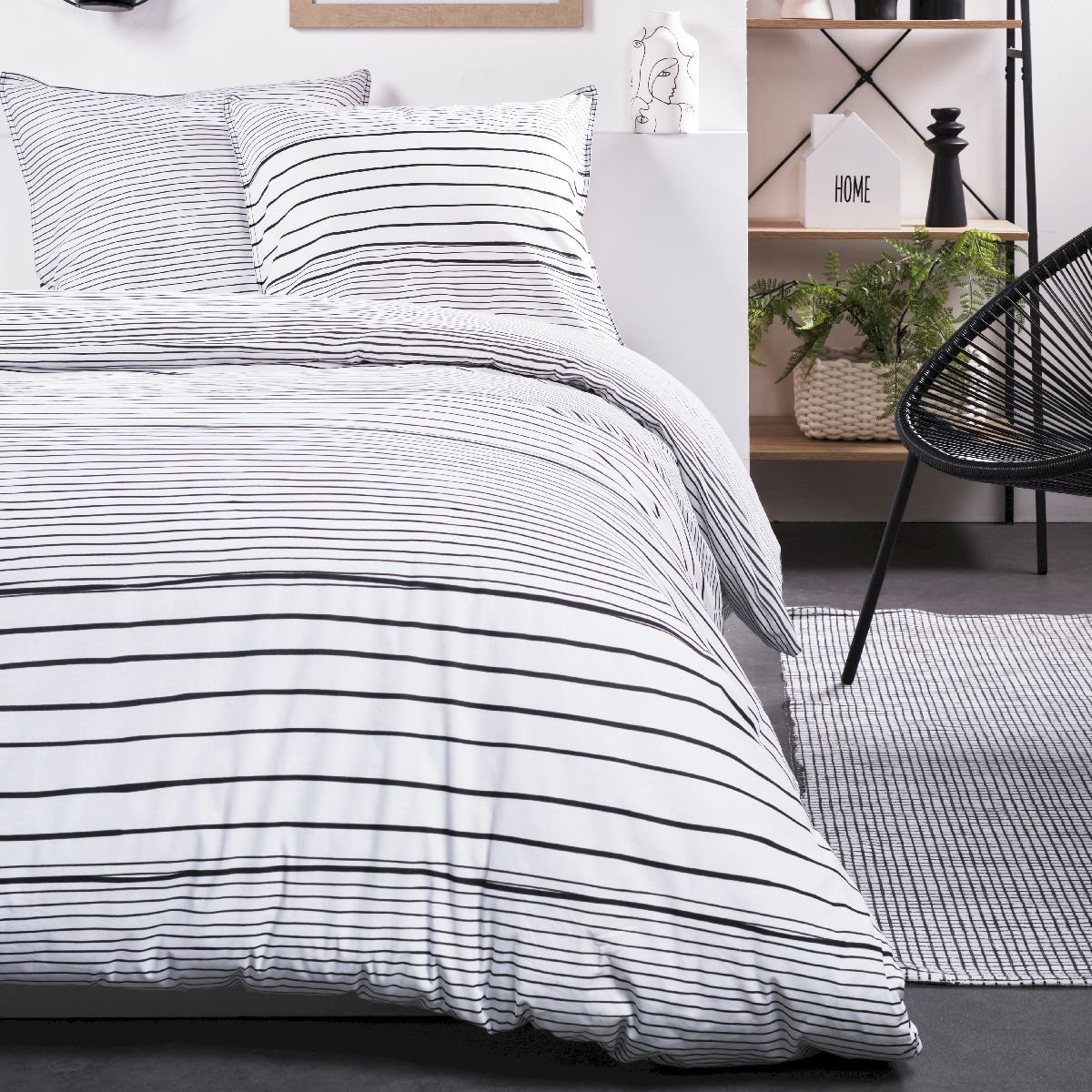 Printed cotton bed set TODAY LINGE DE MAISON White