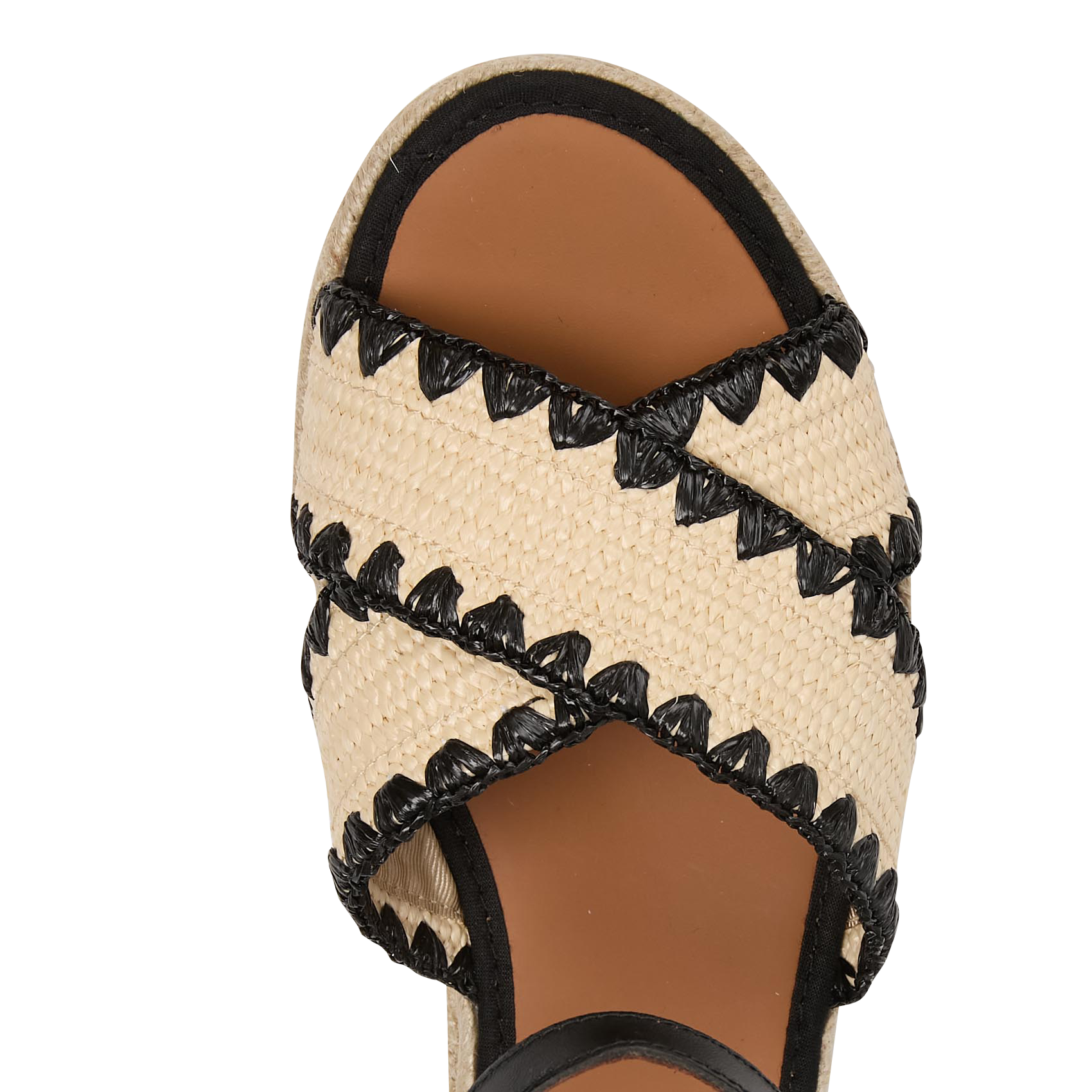 Espadrilles met kleine rieten hak MON SOULIER Beige