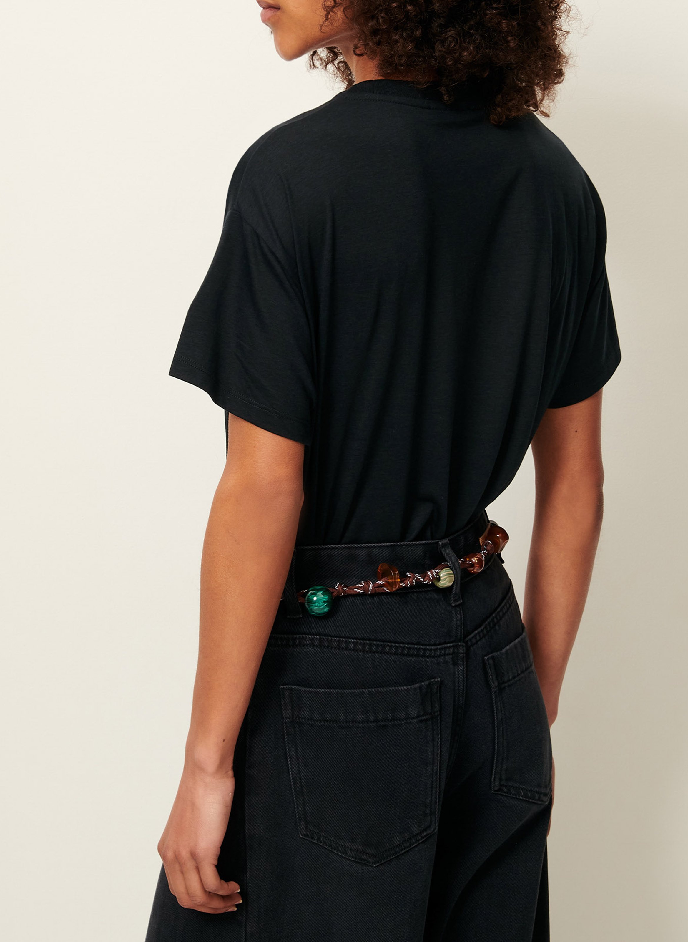 Tee-shirt ample col rond fluide SESSUN Noir