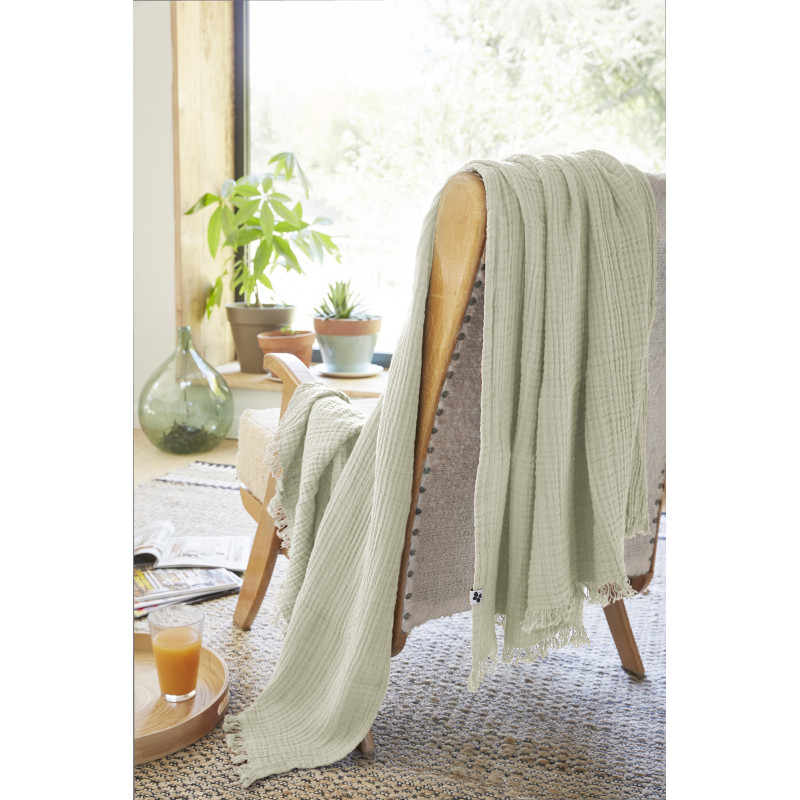 Pure cotton plaid L'EFFET PAPILLON Green