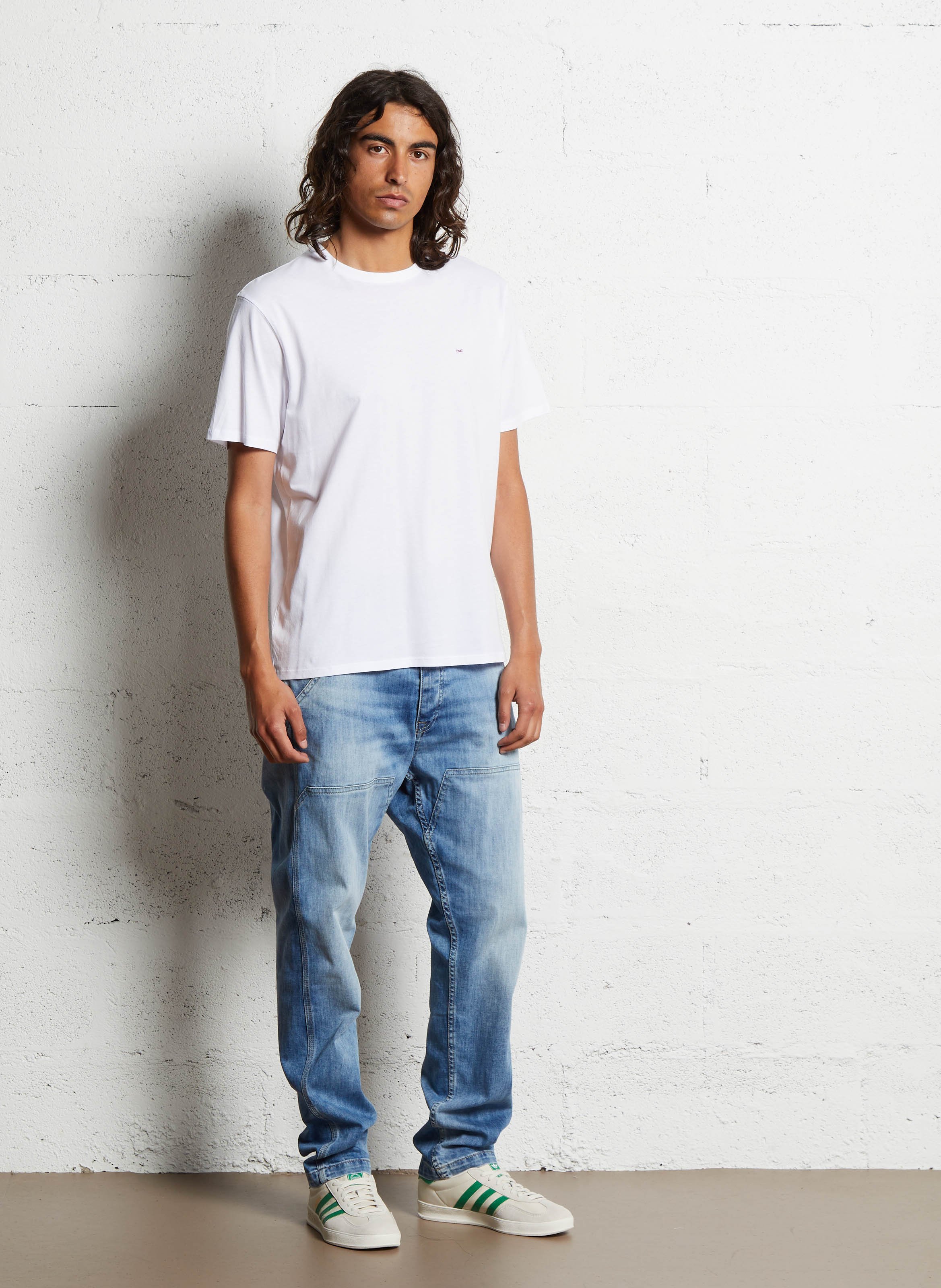 Tee-shirt droit col rond en coton EDEN PARK Blanc