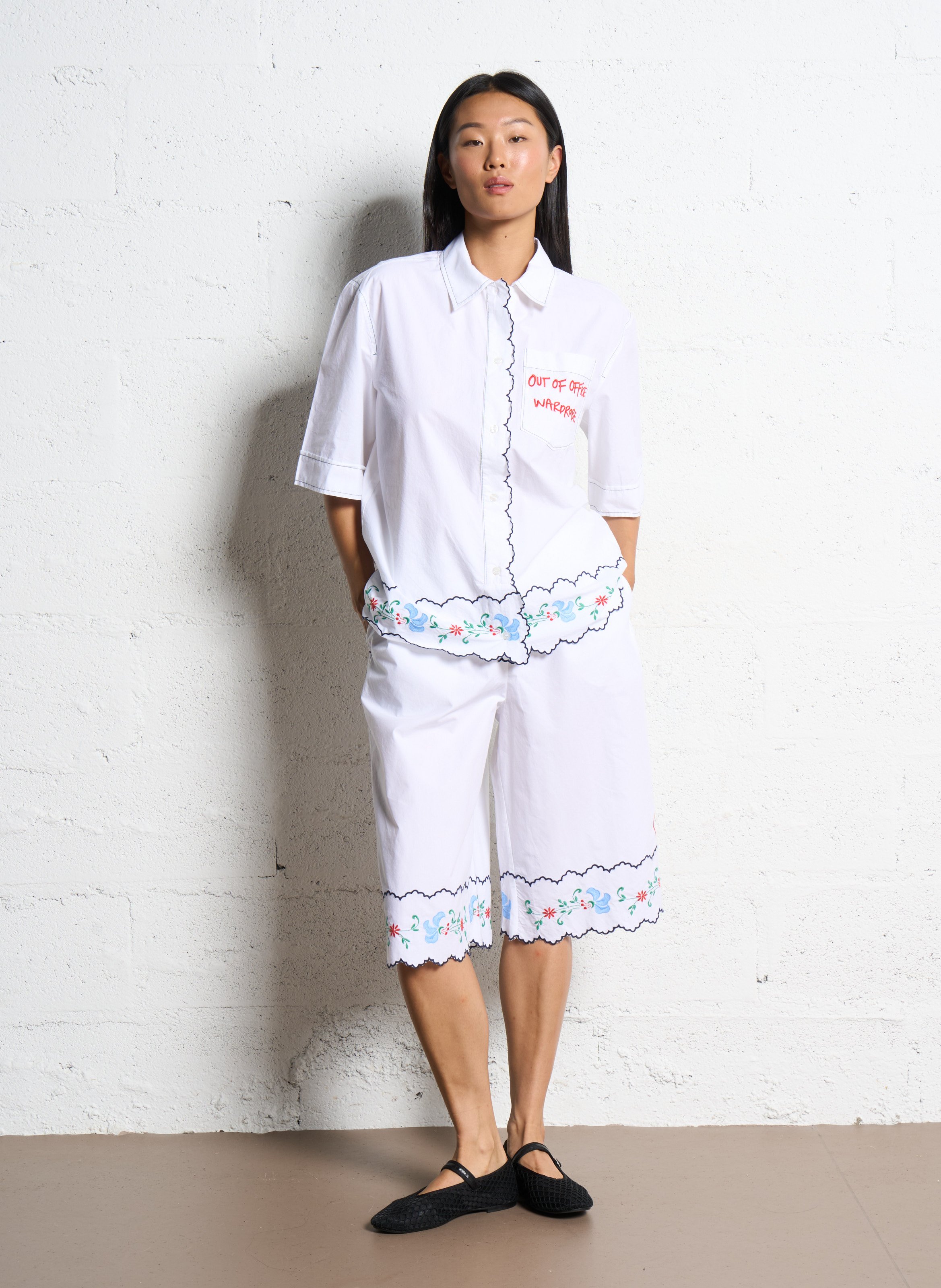 Bio-Baumwollbluse mit klassischem Kragen STELLA NOVA Weiss