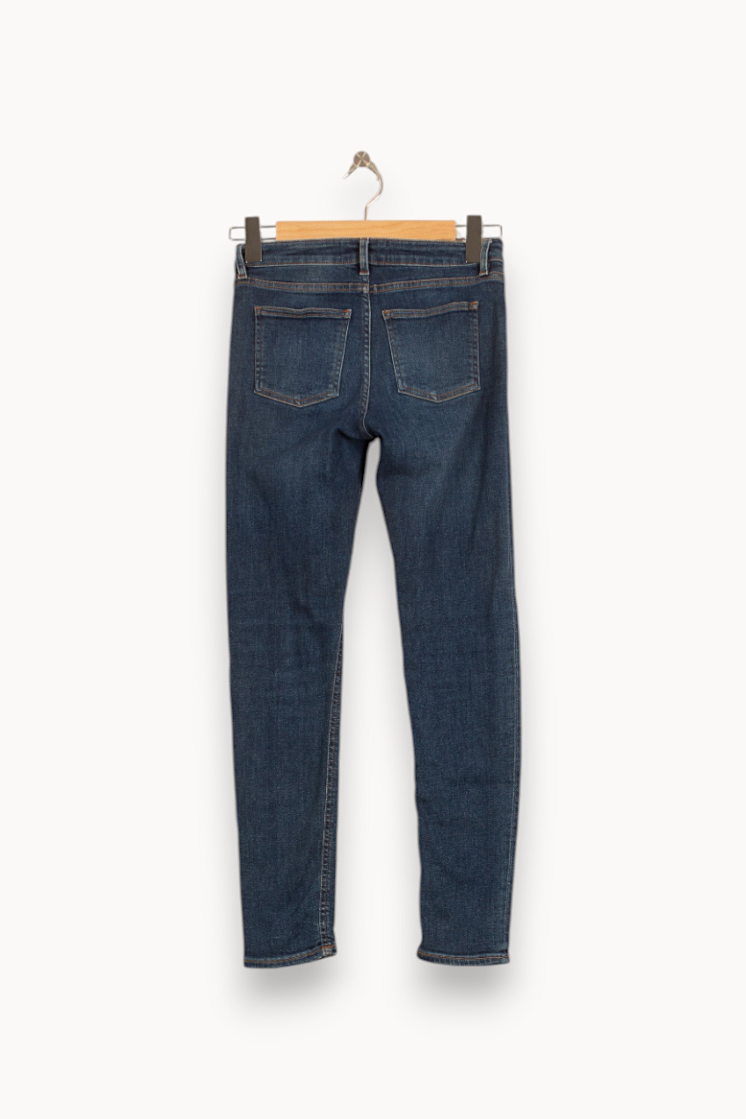 Cropped slim jeans with studs ACNE STUDIOS - Seconde Main Blue