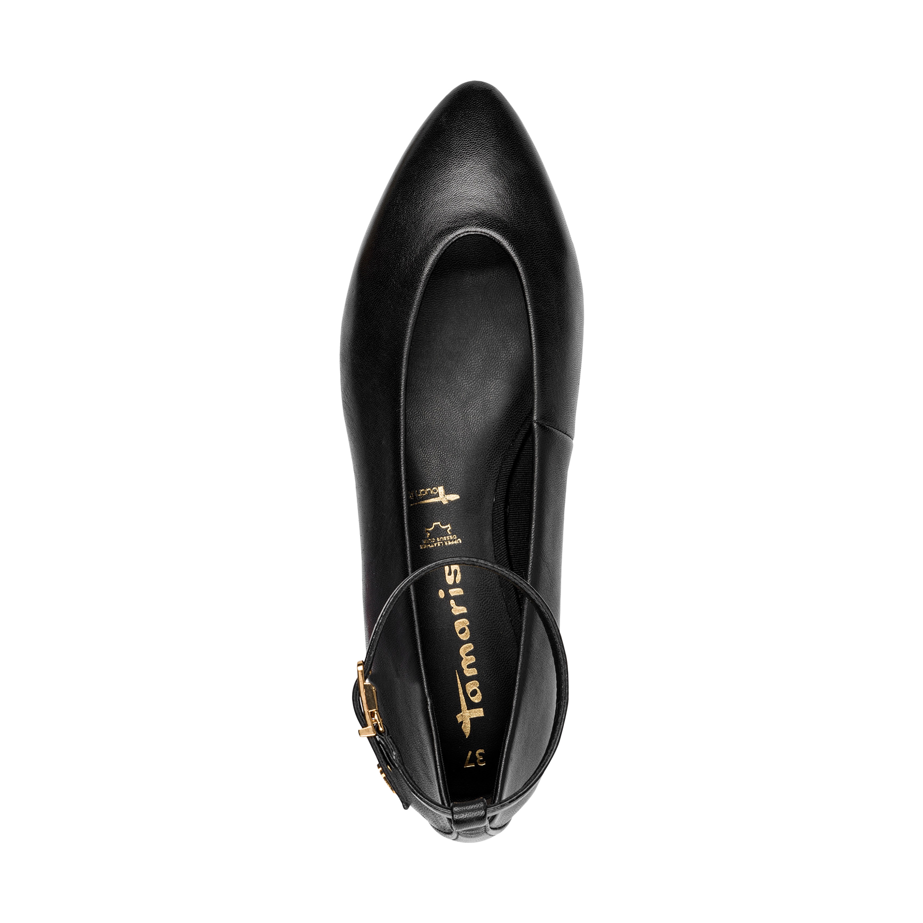 Leather ballet pumps TAMARIS Black