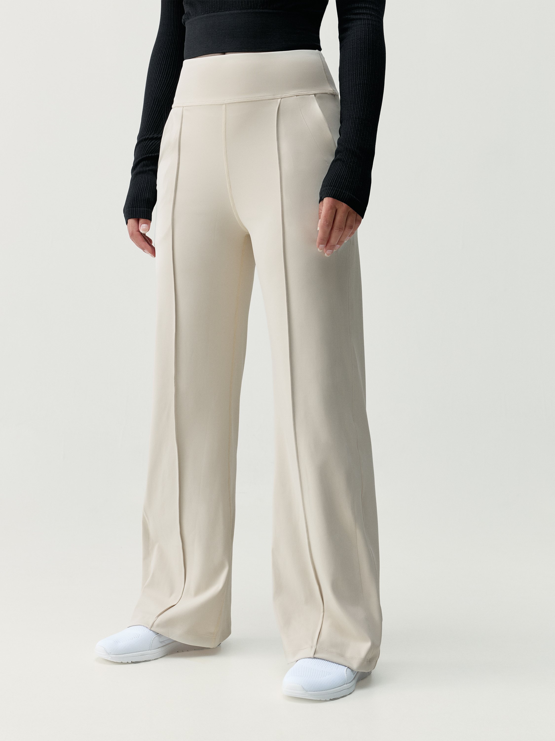 Comfortable straight cut trousers Lua BORN LIVING YOGA White