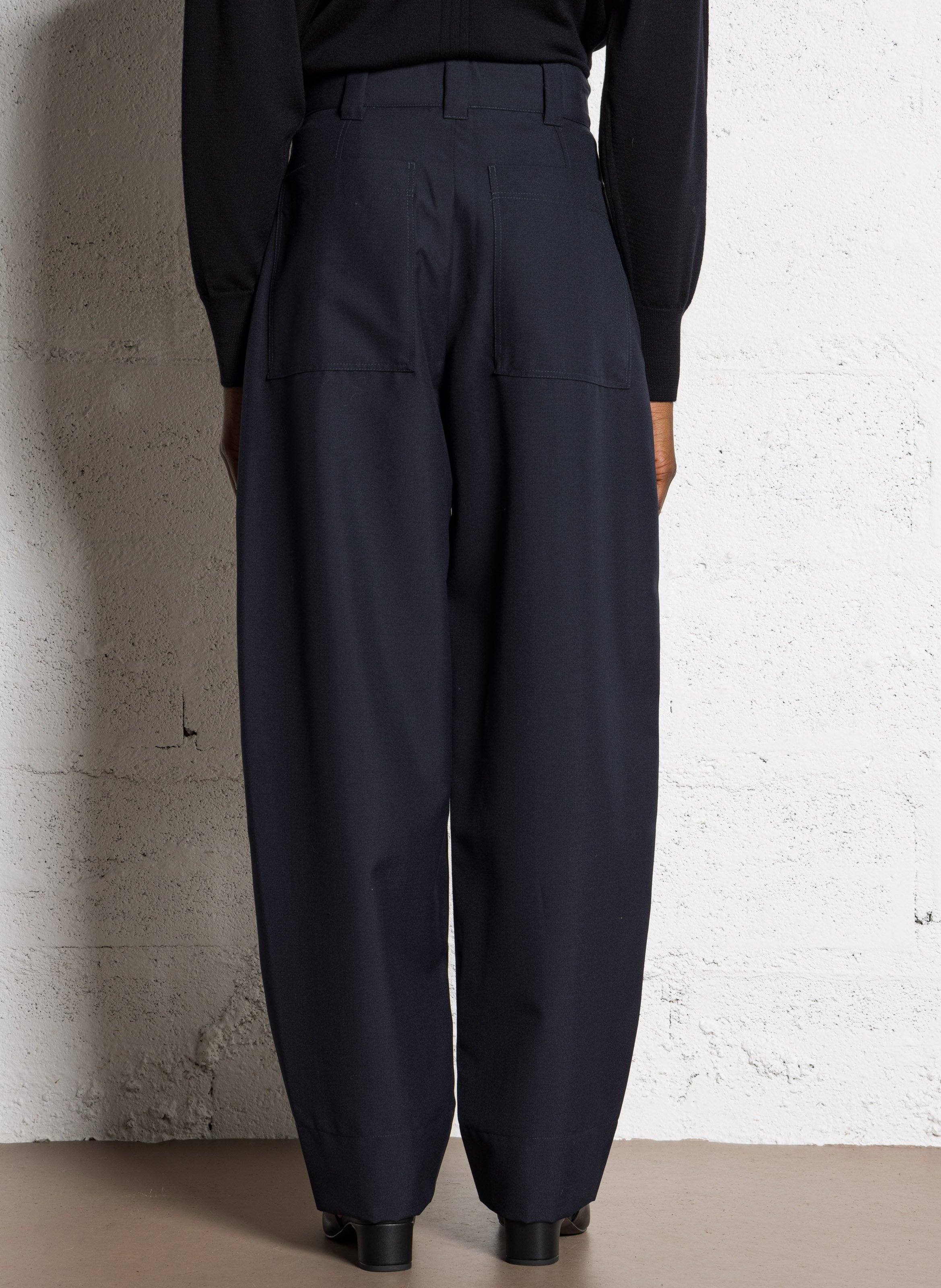 High-waisted slim fit pants SOEUR Blue