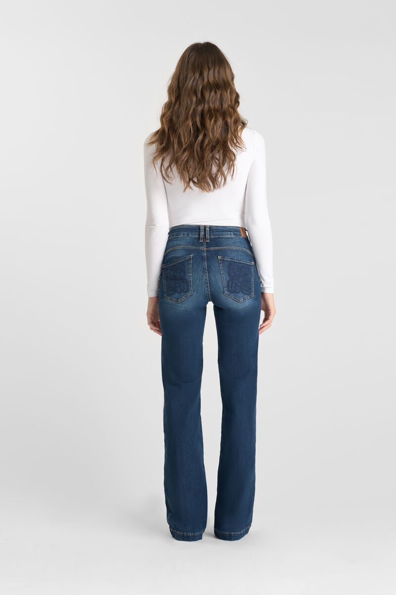 High waist flare jeans, 34 length LE TEMPS DES CERISES Blue