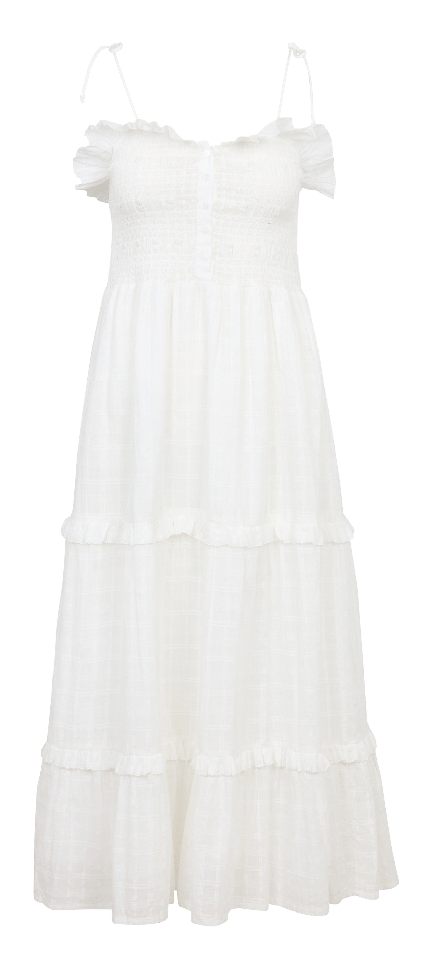 Ausgestelltes Maxikleid aus Baumwolle MAISON HOTEL Weiss