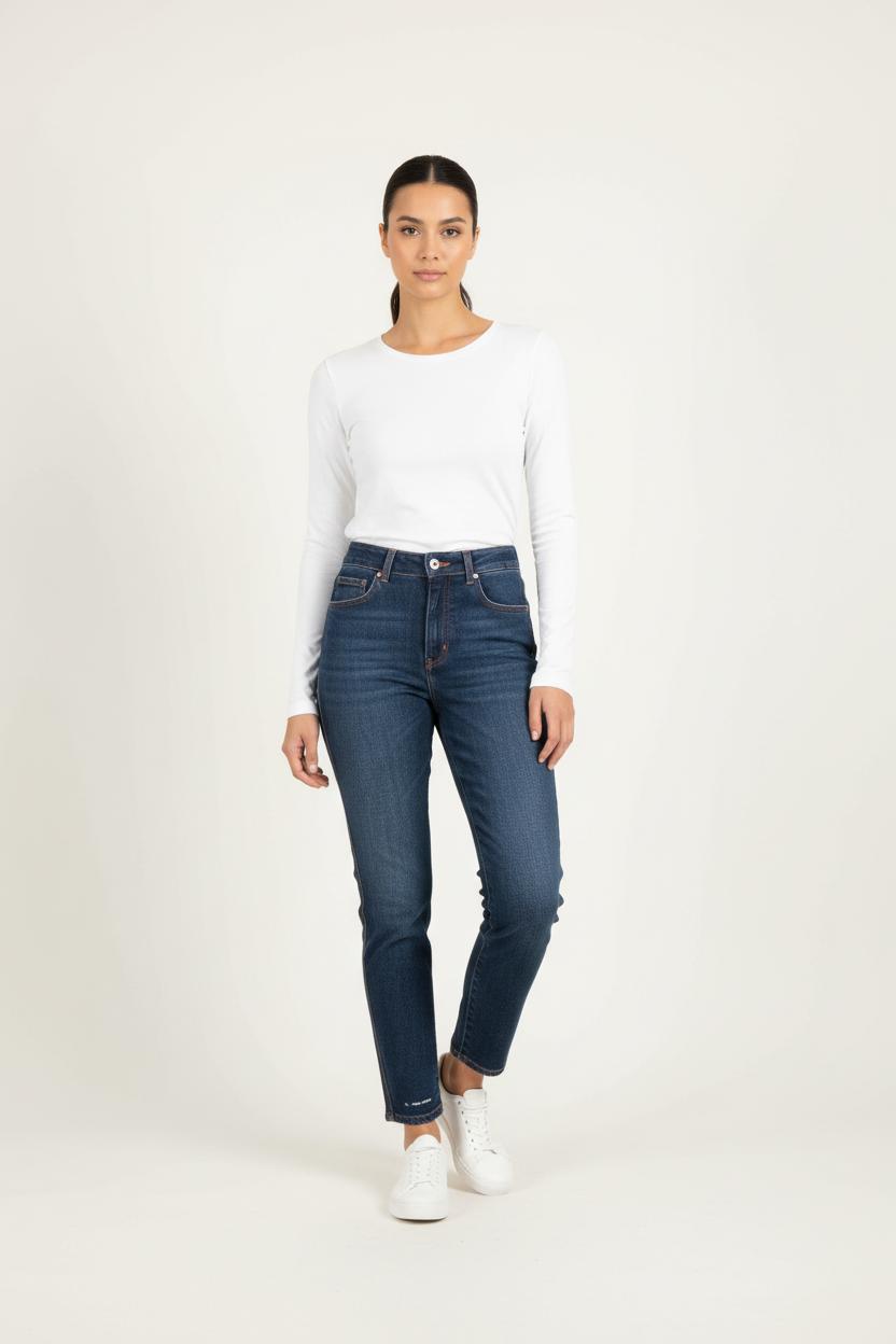 Cropped slim jeans with studs CLOSED - Seconde Main Blue