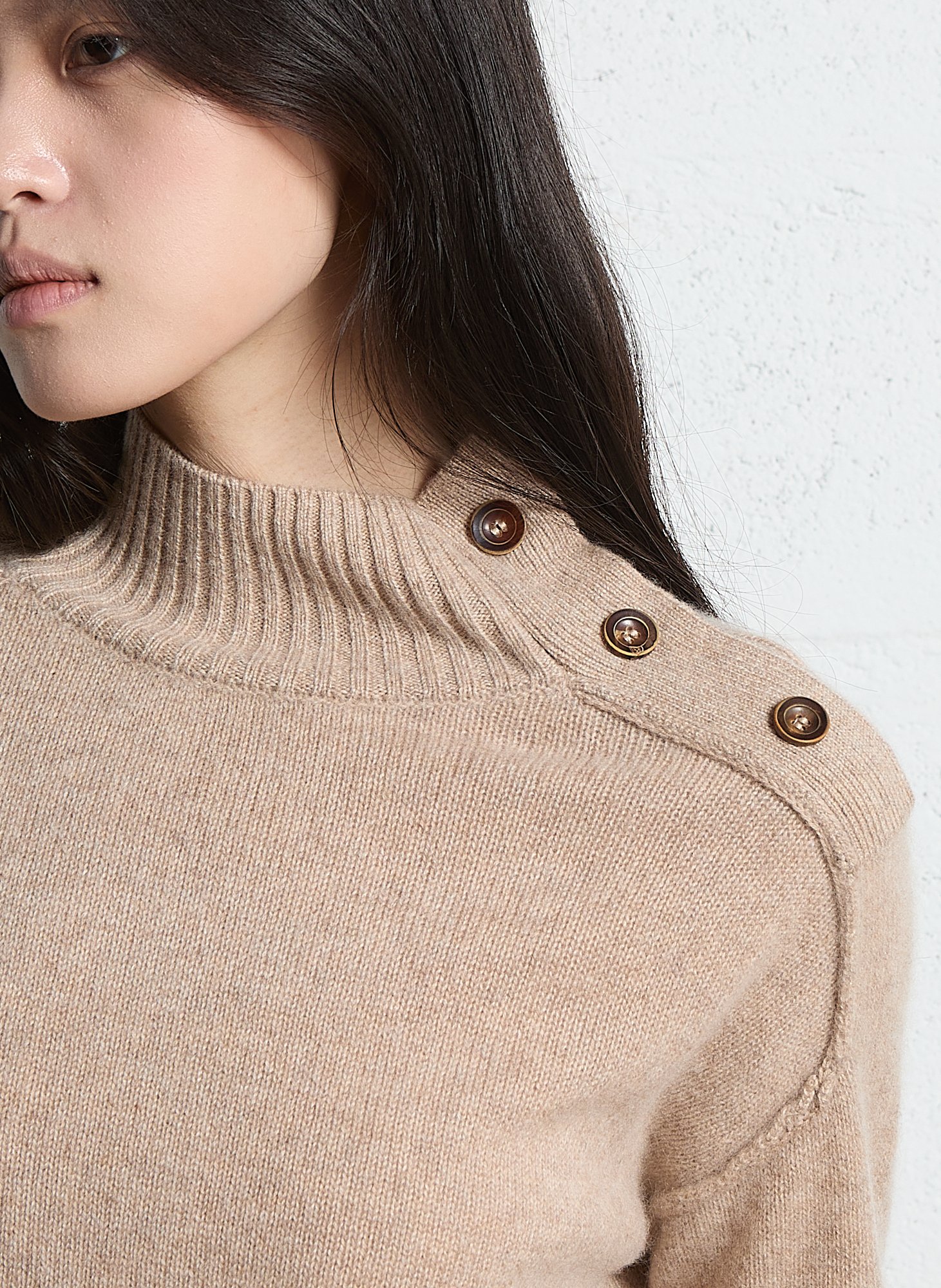 Pull col montant en cachemire MAISON 123 Beige