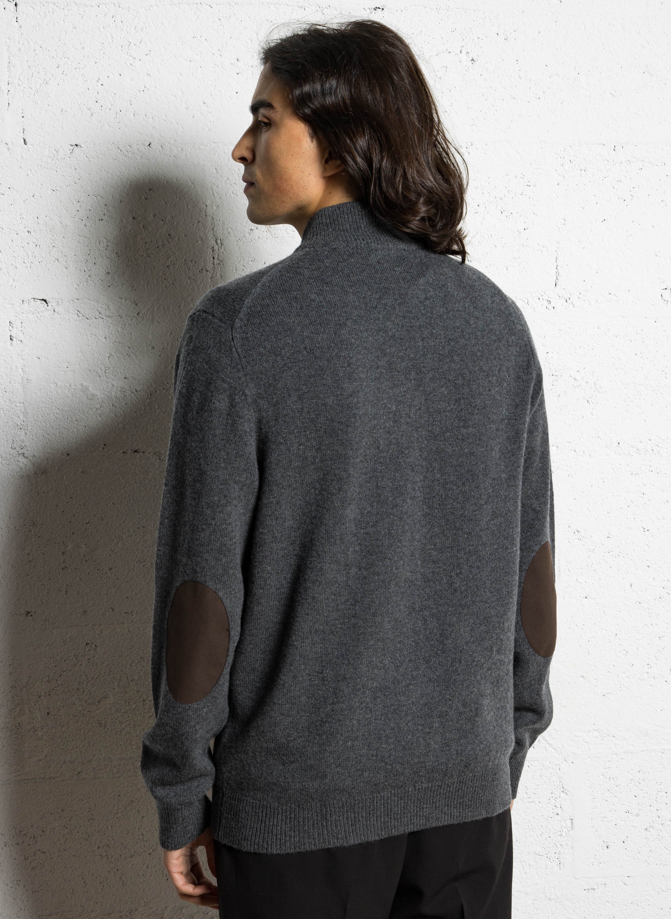 Gilet droit col montant en laine HACKETT Gris