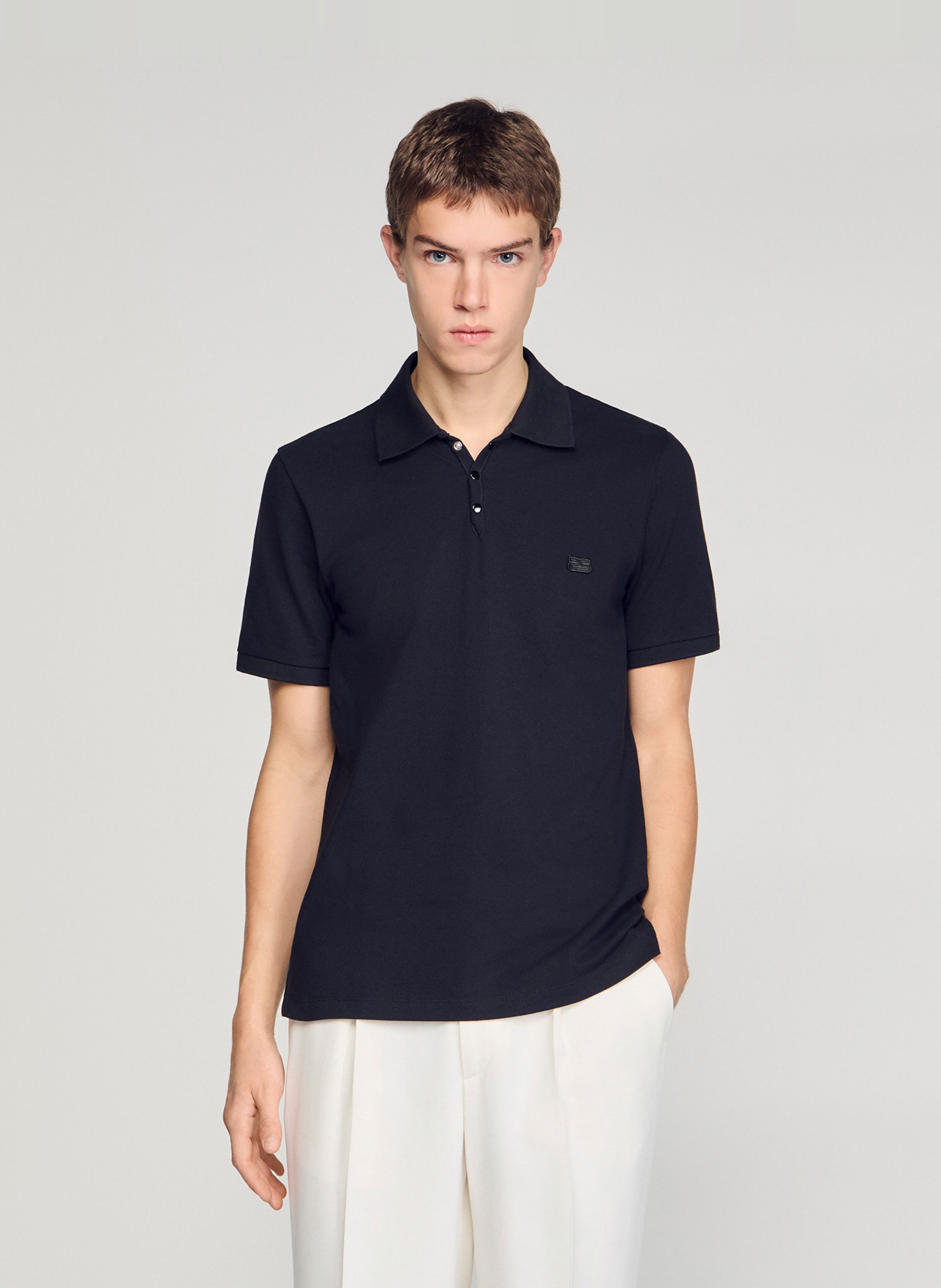 Polo droit en coton SANDRO