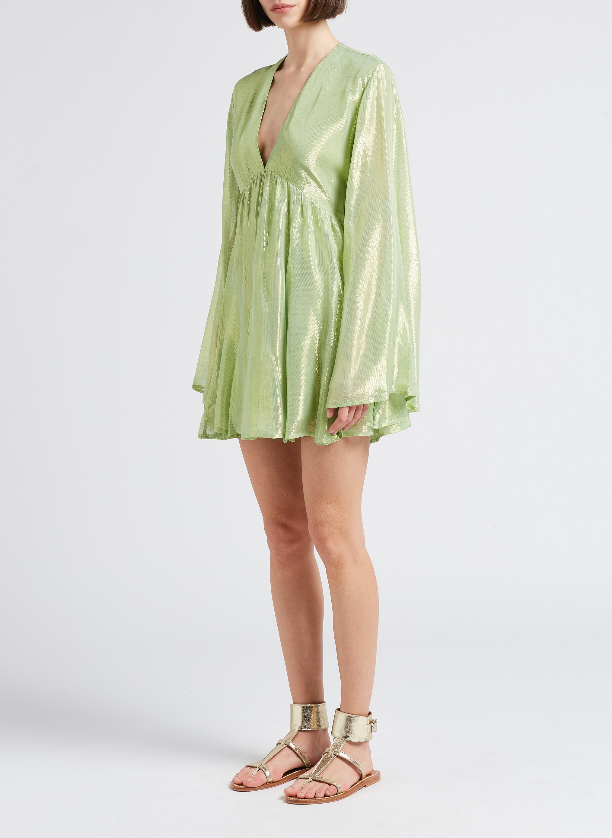 Robe courte col V évasée SUNDRESS Vert