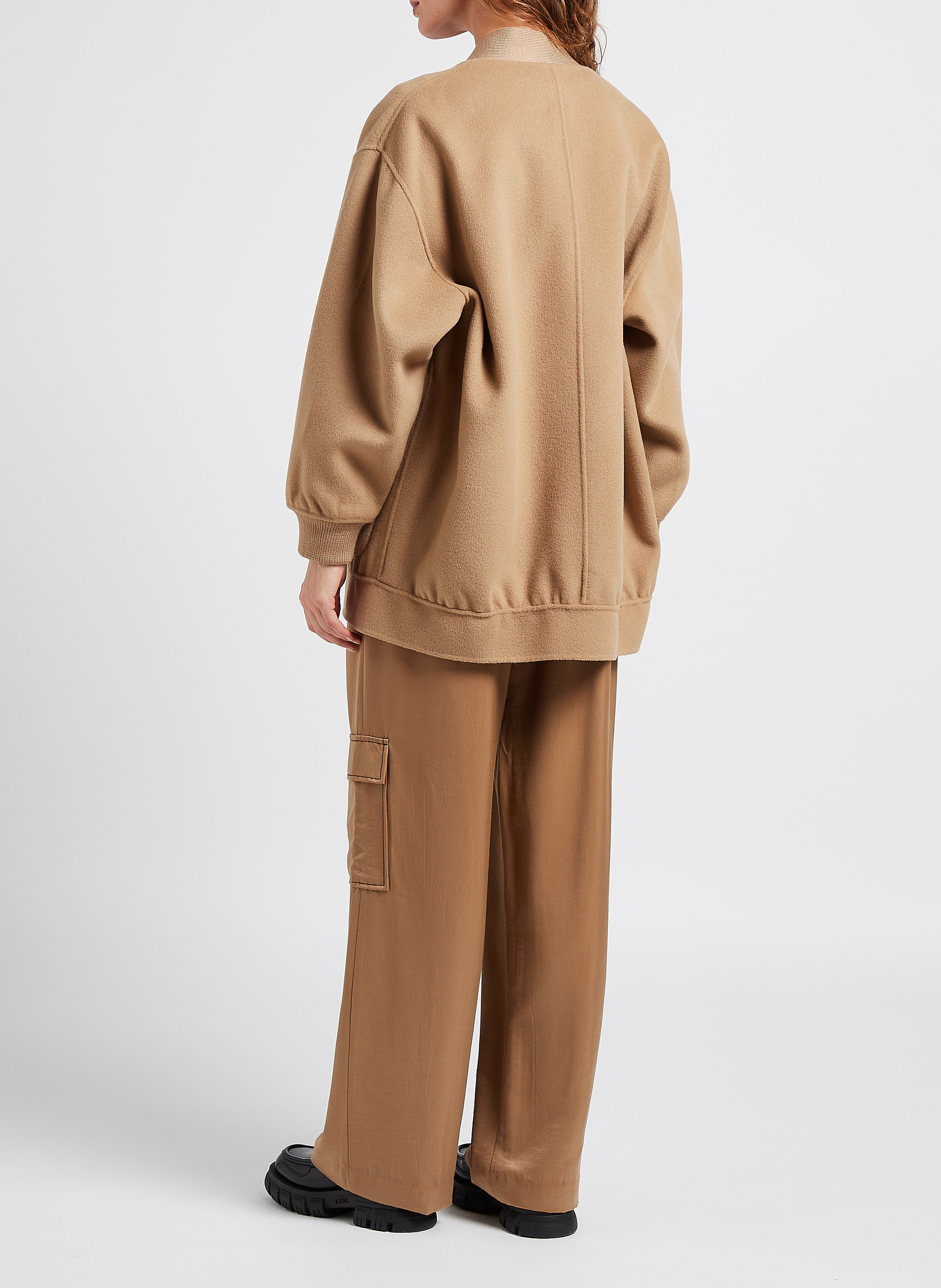 Weite, satinierte Hose OBJECT Braun