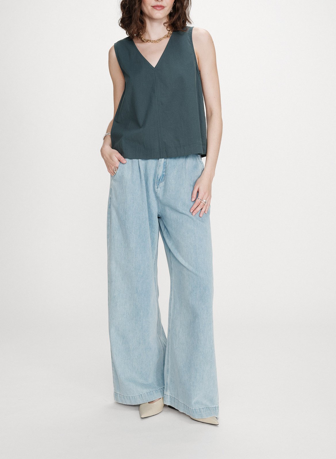 Top col v  GRACE ET MILA Vert