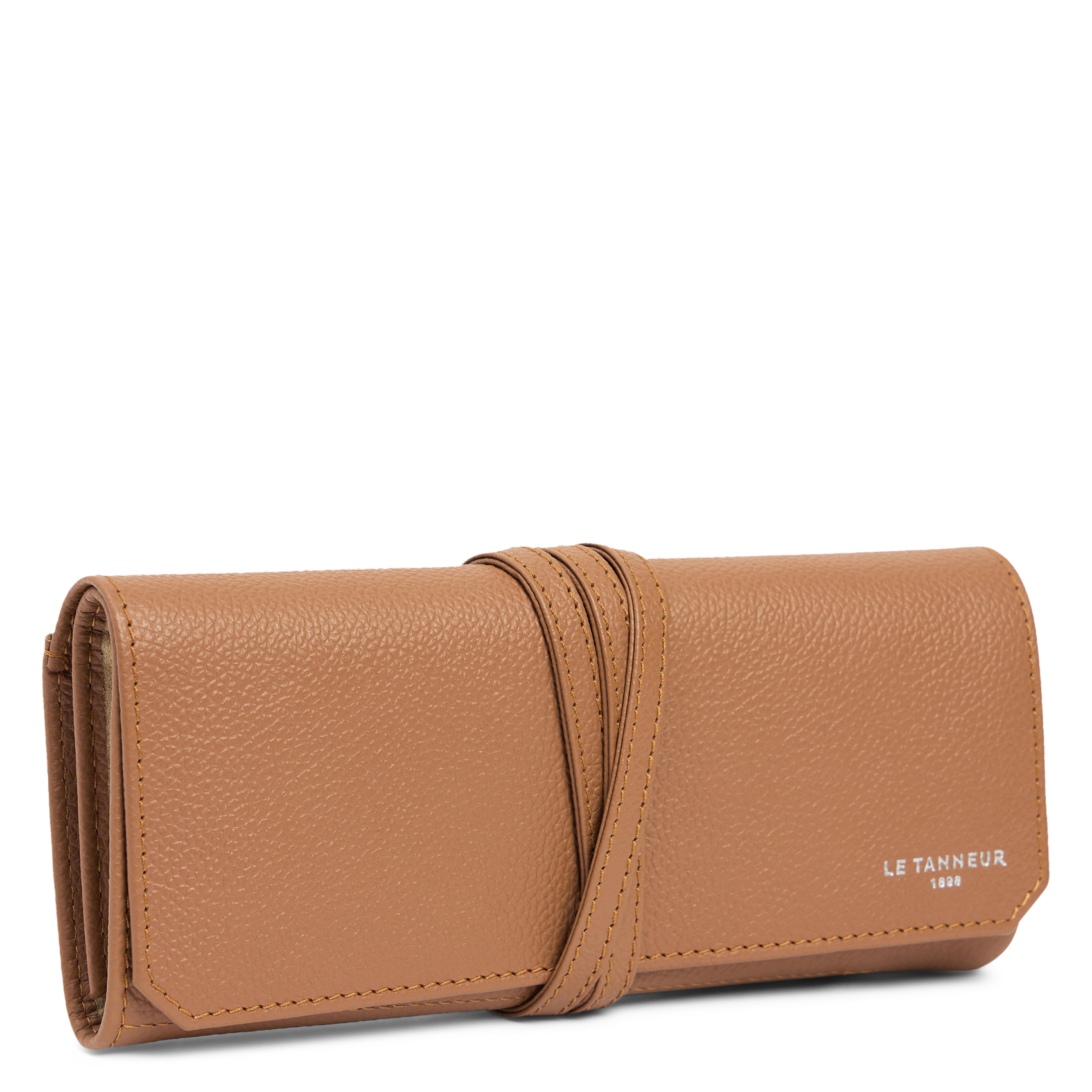 Etui de voyage en cuir grainé uni LE TANNEUR Beige