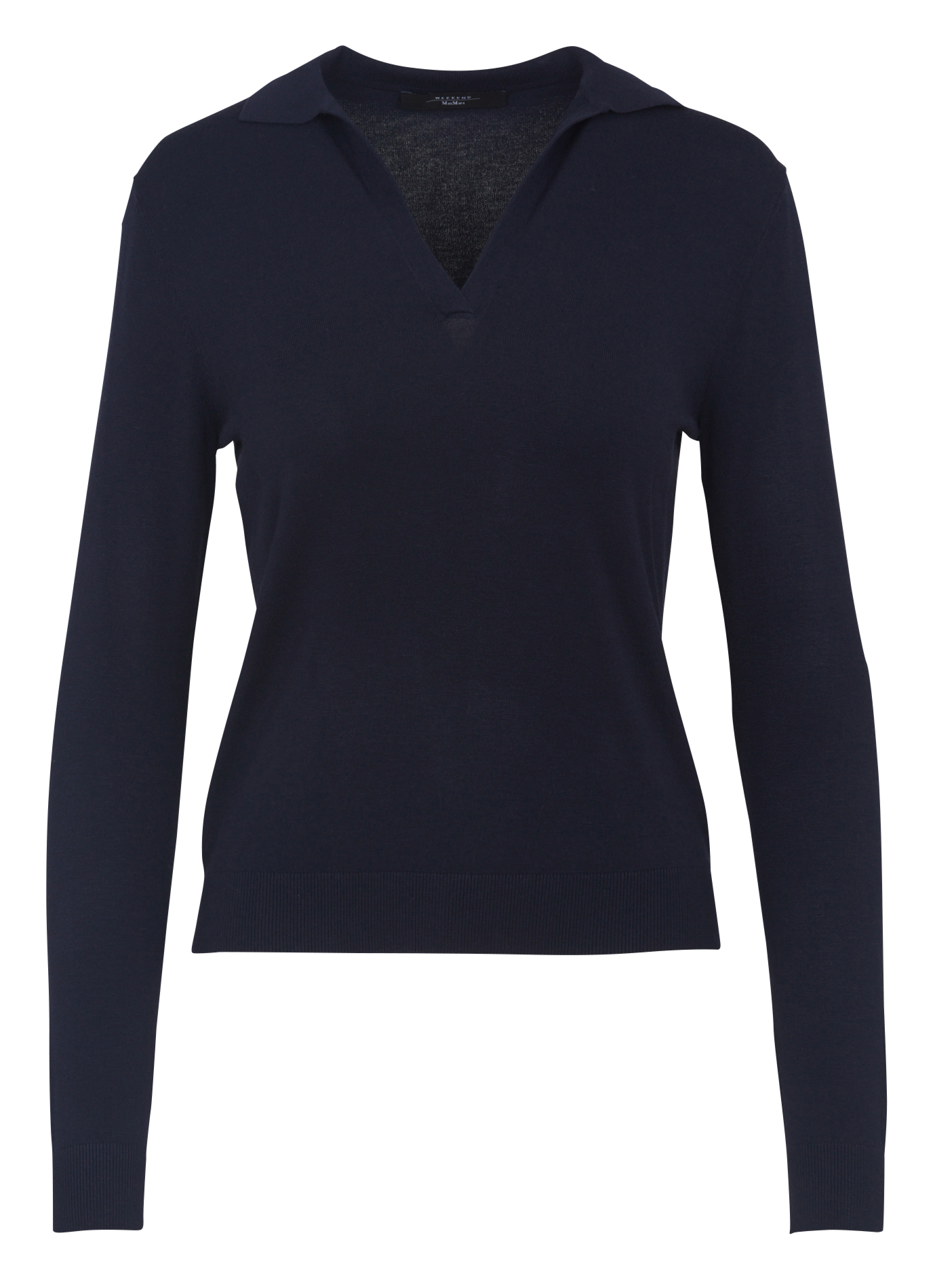 Top met lange mouwen en V-hals uni MAX MARA WEEK END Blauw