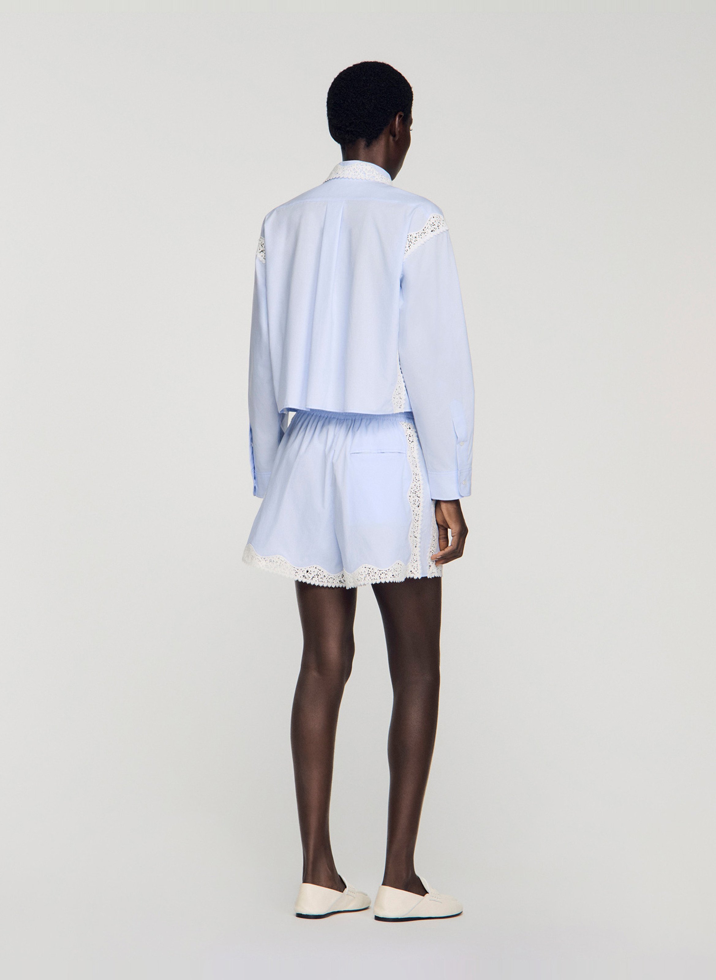 Cotton shirt with classic collar SANDRO Blue