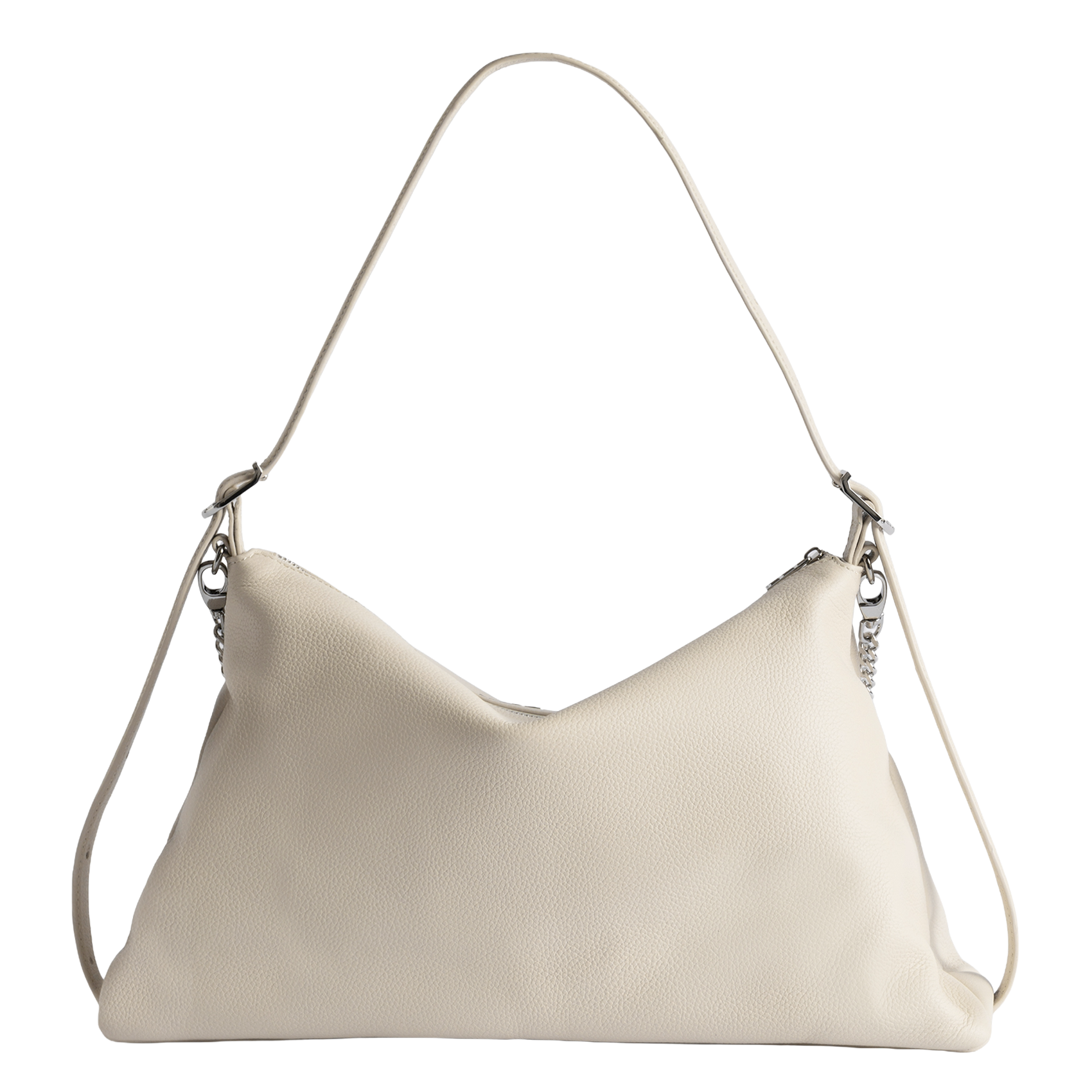Grained leather shoulder bag ZADIG&VOLTAIRE White