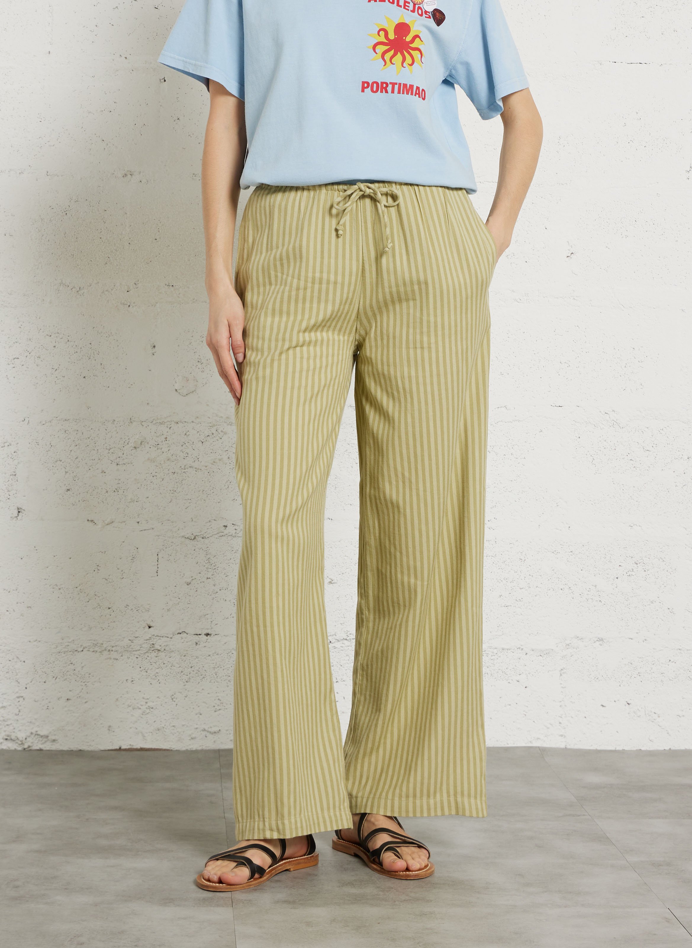 Straight striped trousers  BILLABONG Yellow