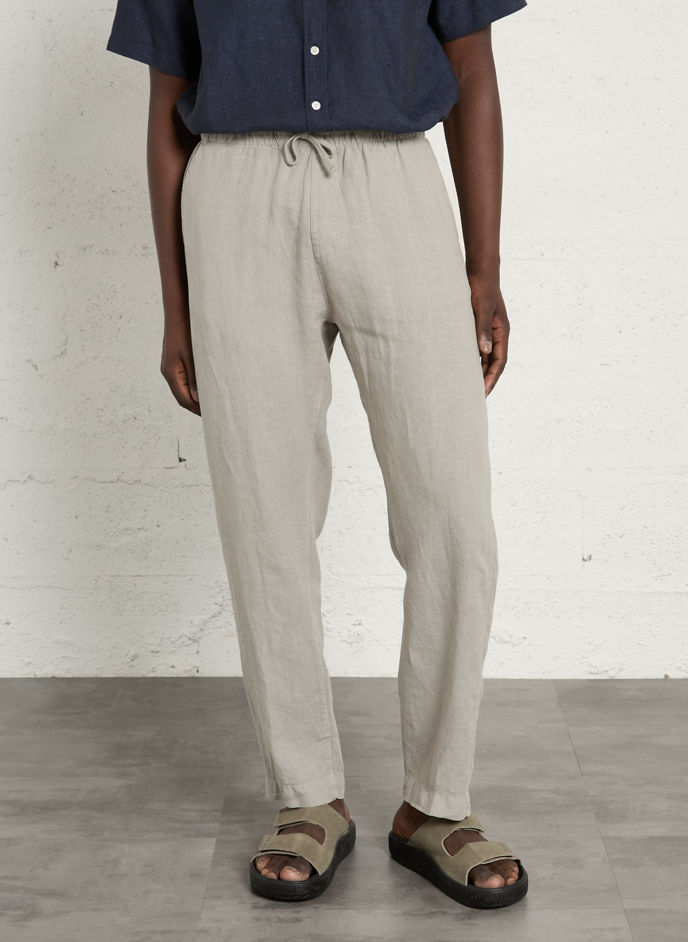 Rechte broek van linnen HARTFORD Beige