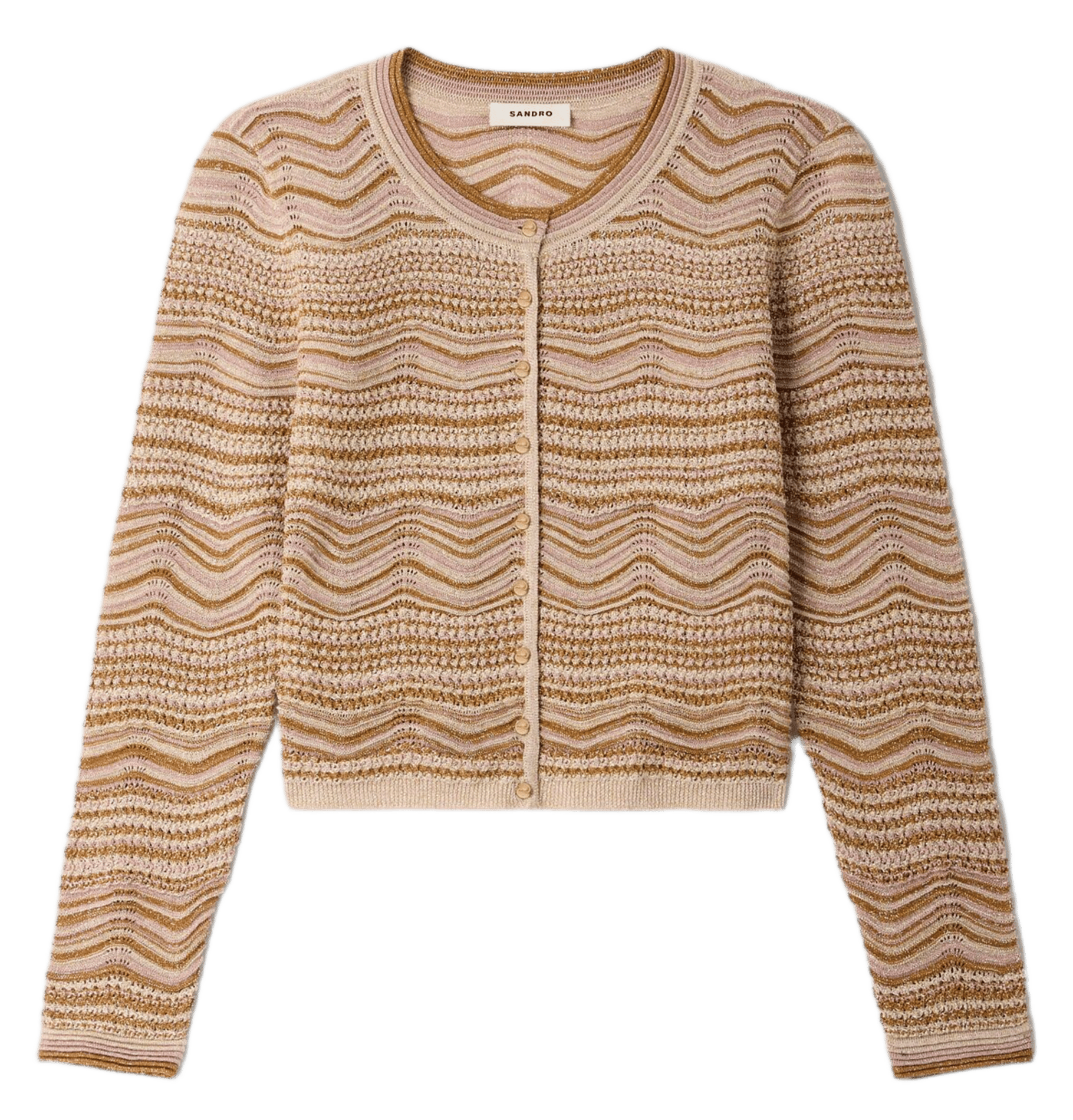 Gilet moulant col rond SANDRO Marron