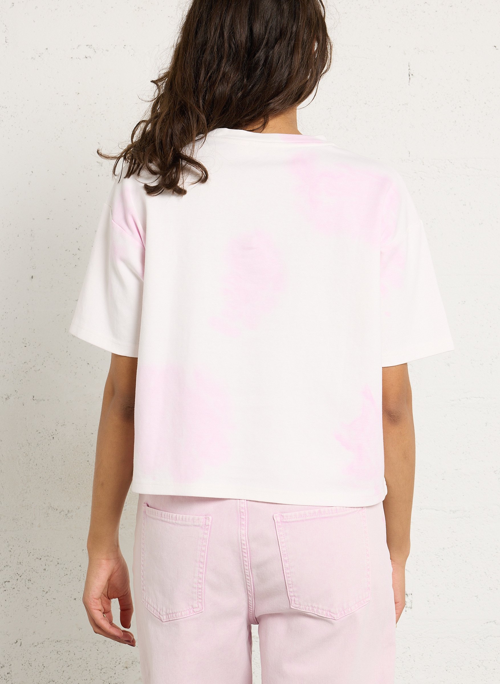Tee-shirt boxy imprimé Tie&Dye en coton mélangé LA PETITE ETOILE Rose