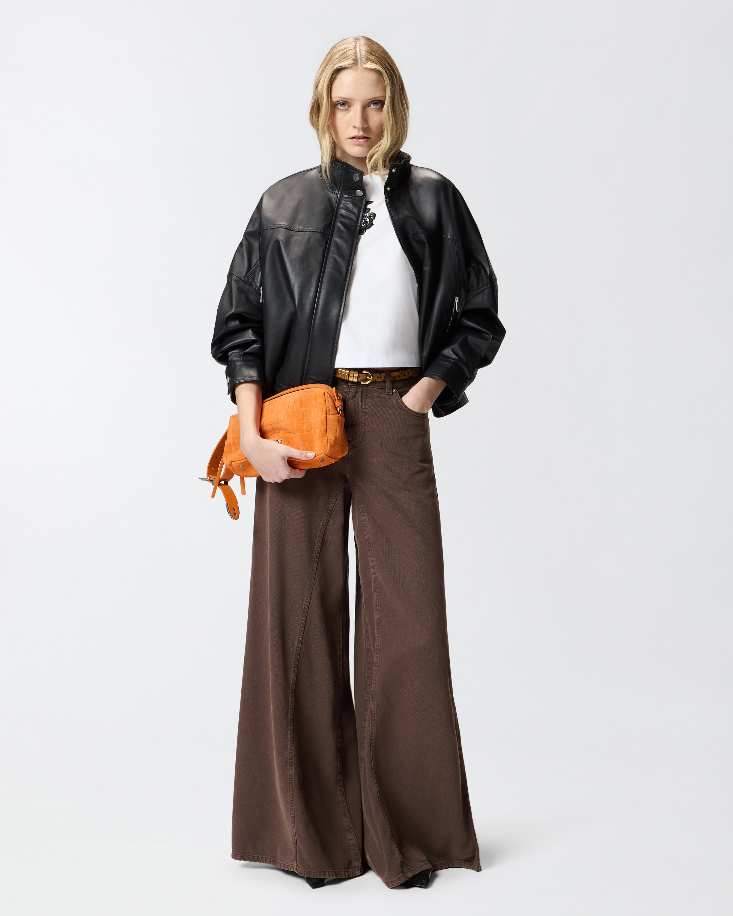 Blouson en cuir nappa PINKO Noir