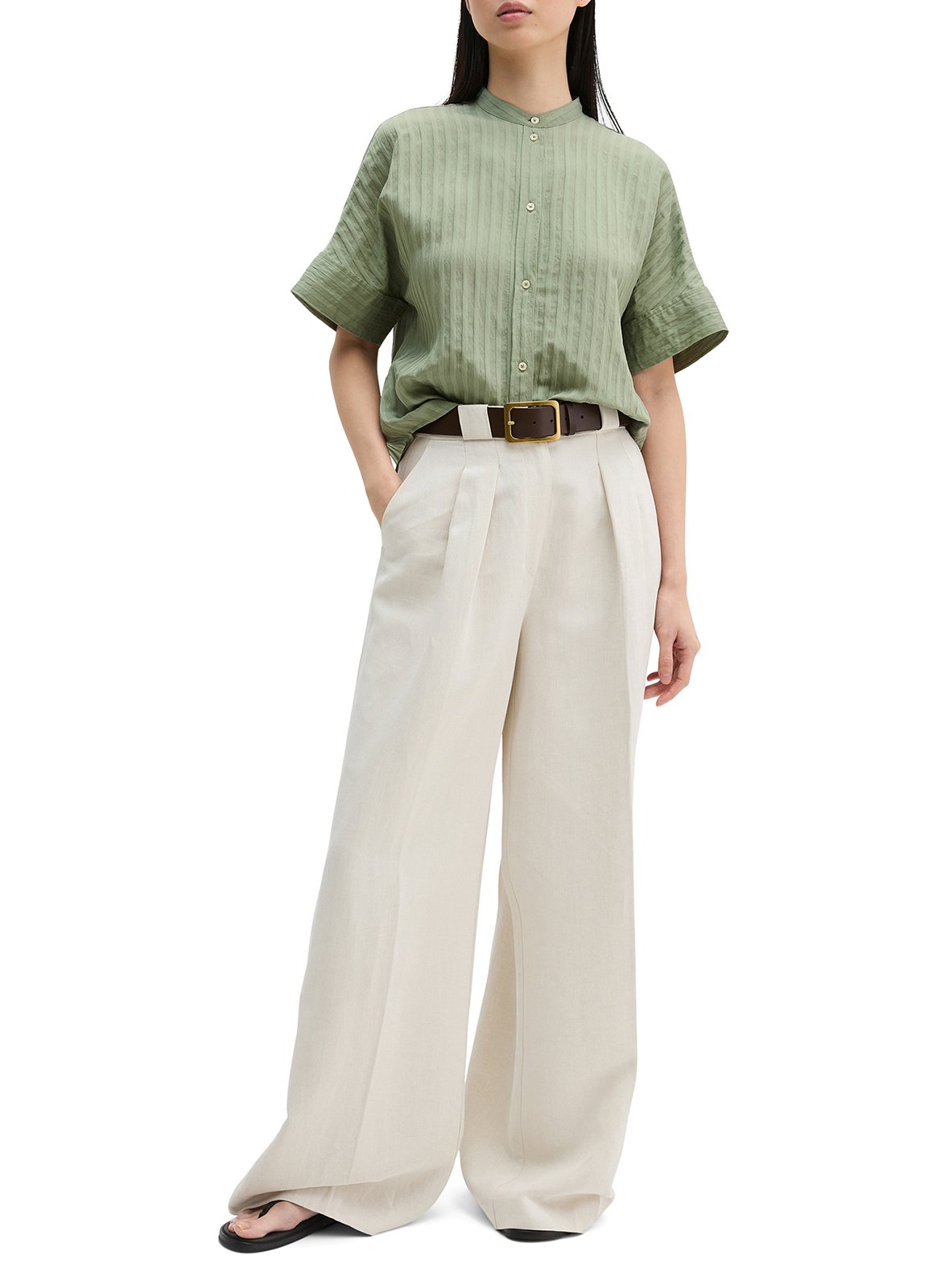 Bluse mit Mao-Kragen MARC O'POLO Grun