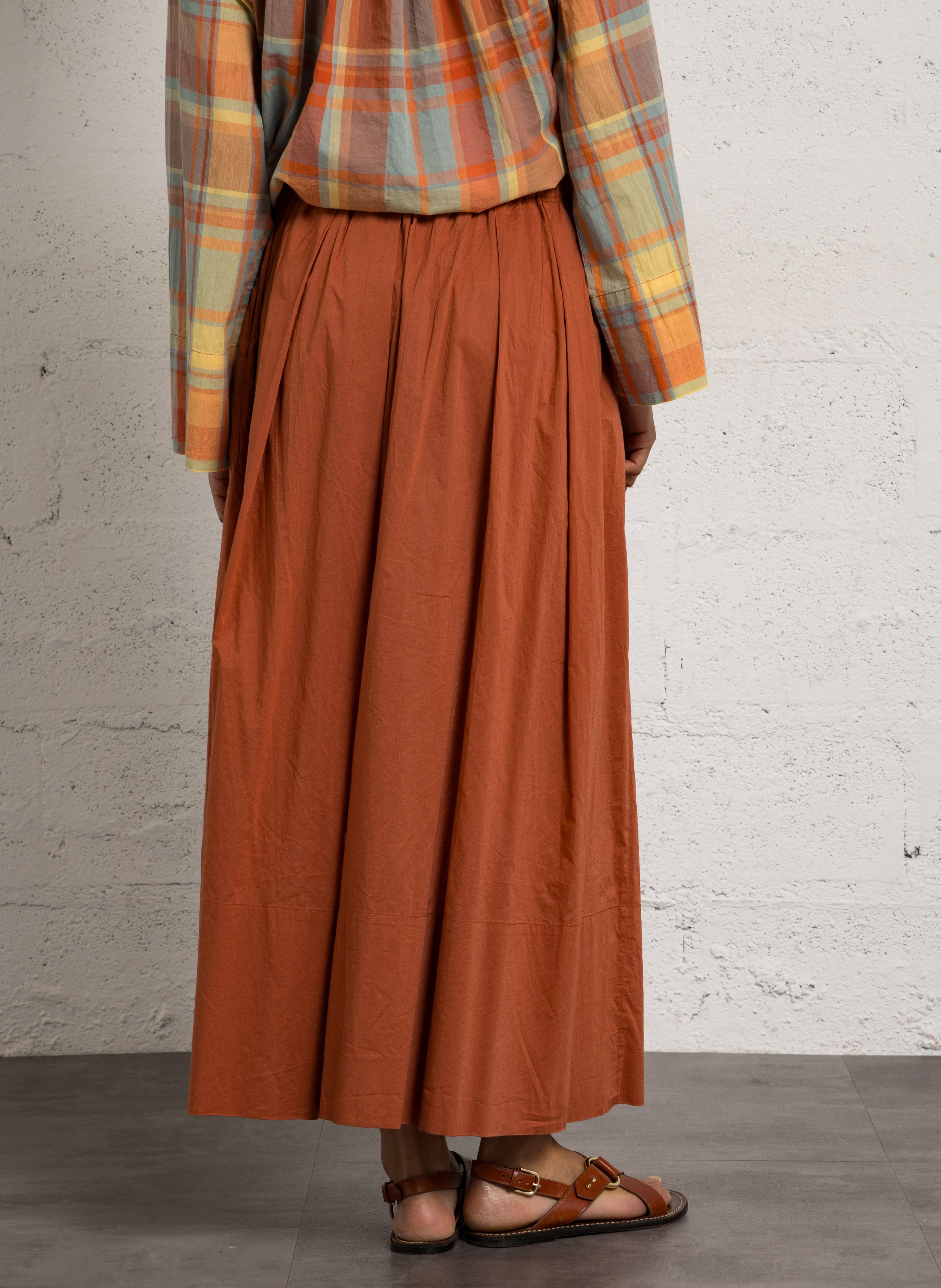 Jupe longue évasée taille haute MOISMONT Orange