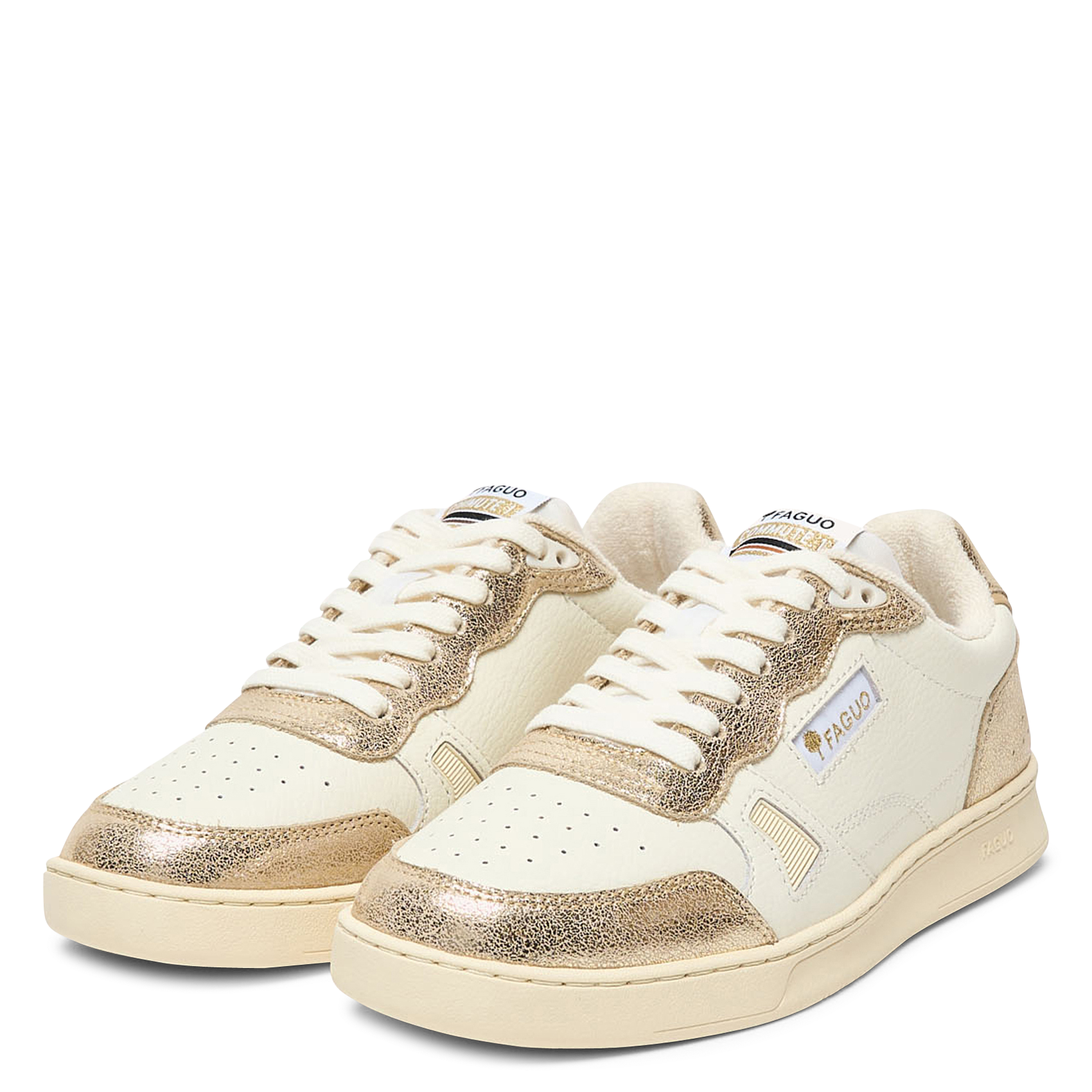 Sneaker stringate in pelle FAGUO Bianco