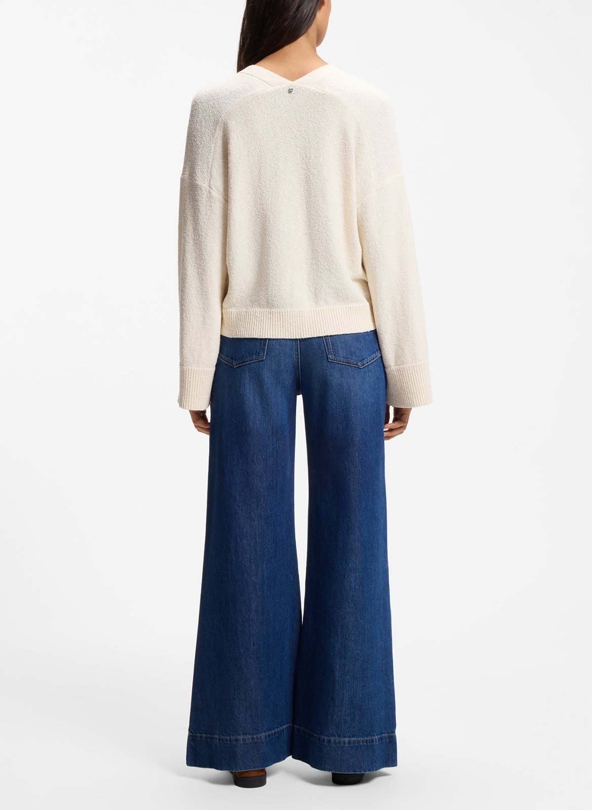 Cotton-blend straight-cut cardigan BOSS Beige