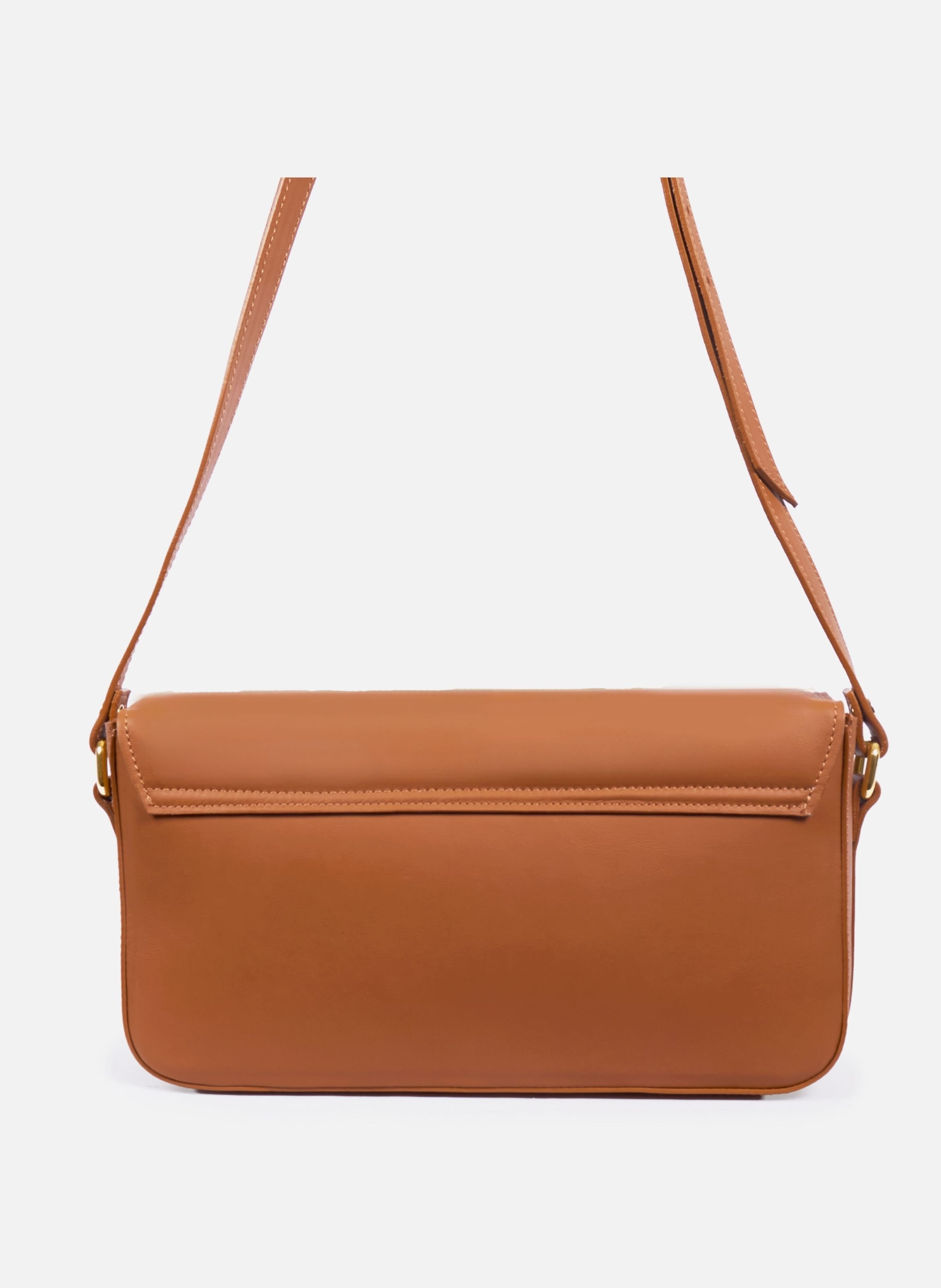 Hortense leather baguette bag JULES & JENN Brown