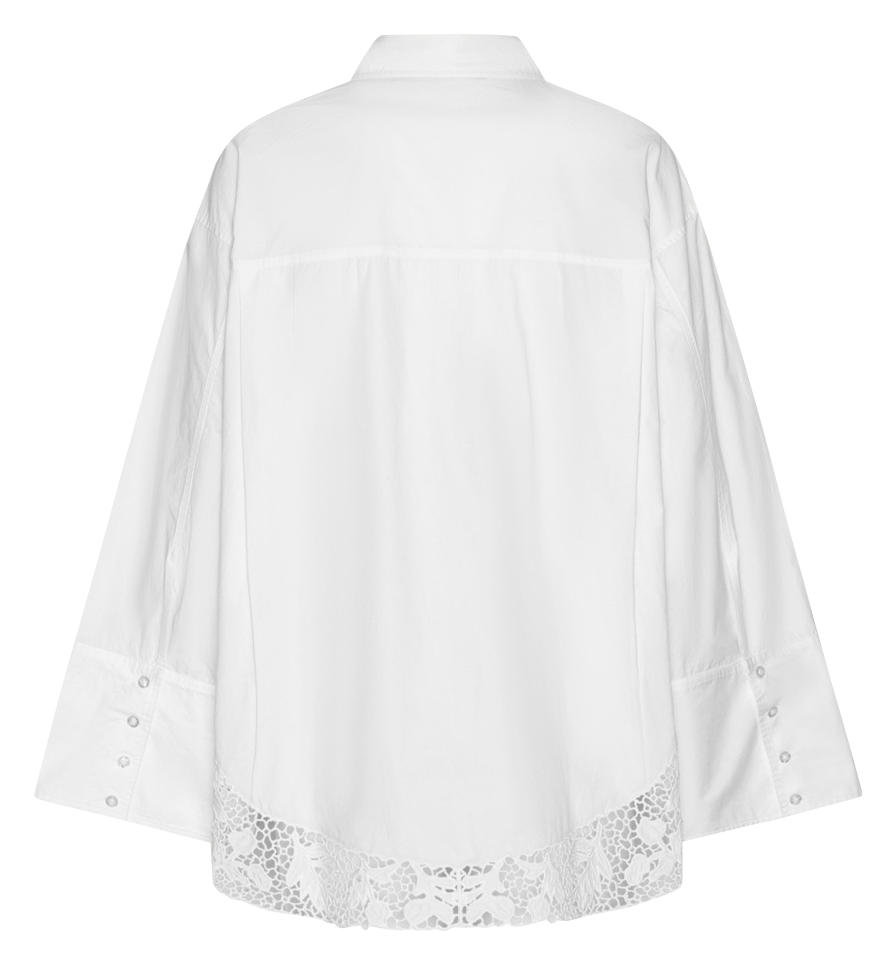 Chemise ample brodée en coton bio ROTATE Blanc