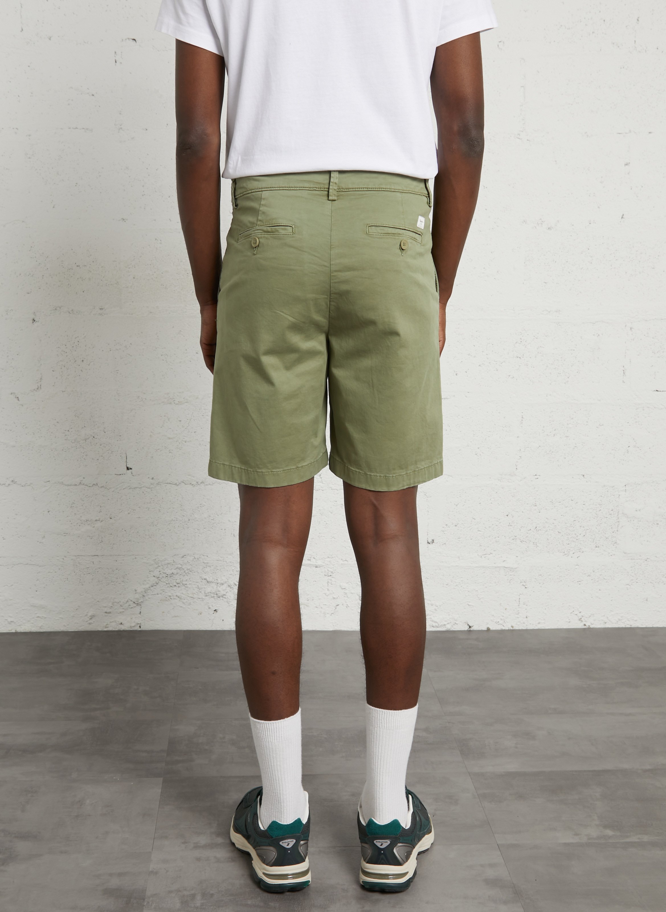 Short droit en coton mélangé PEPE JEANS Vert