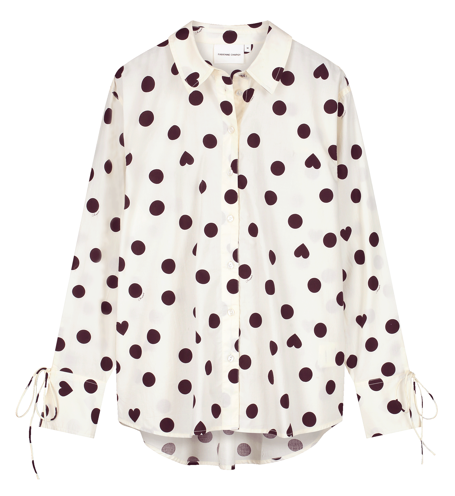 Oversized patterned shirt FABIENNE CHAPOT White