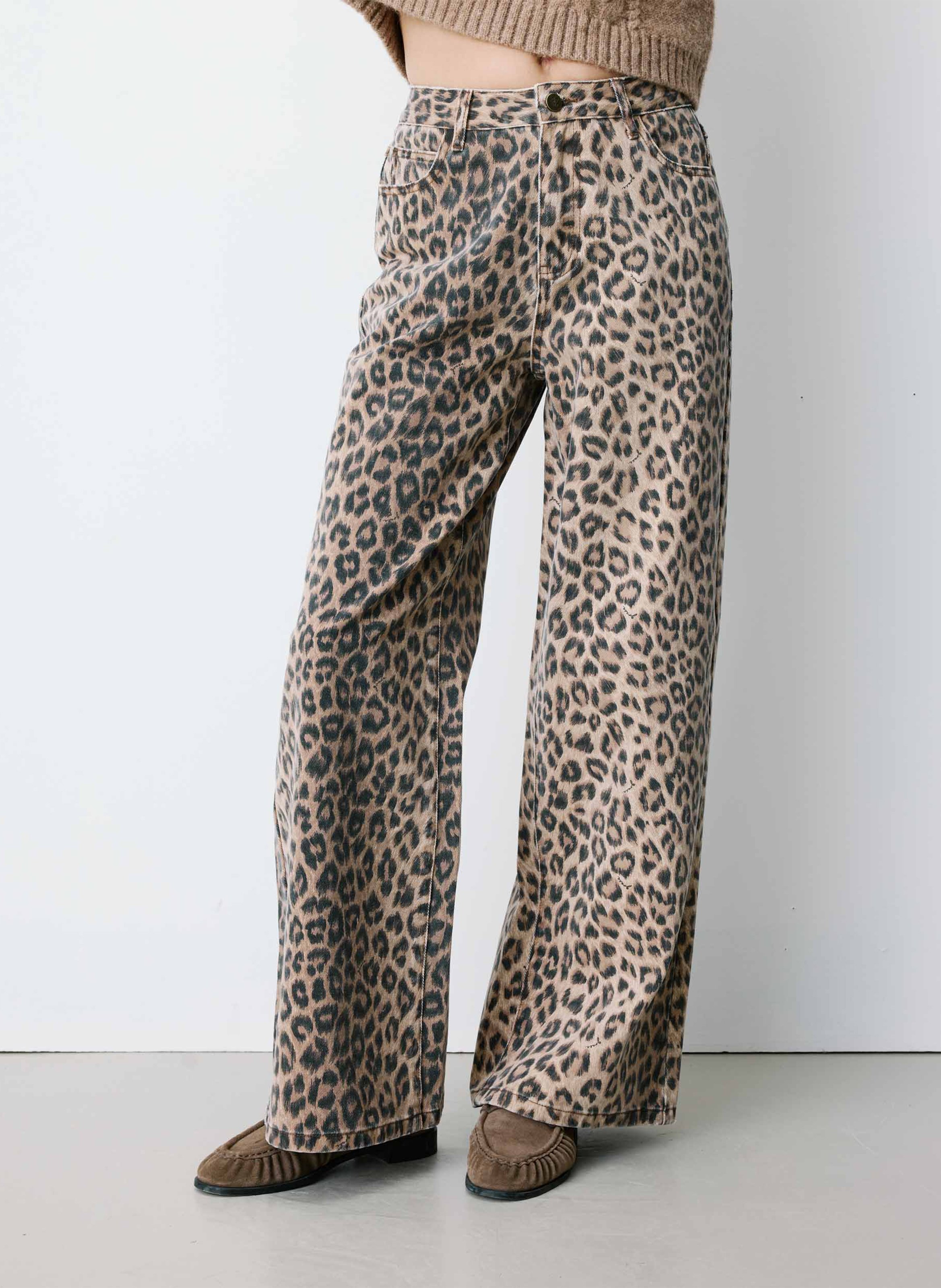 Weite Baumwoll-Jeans mit Print GRACE ET MILA Braun
