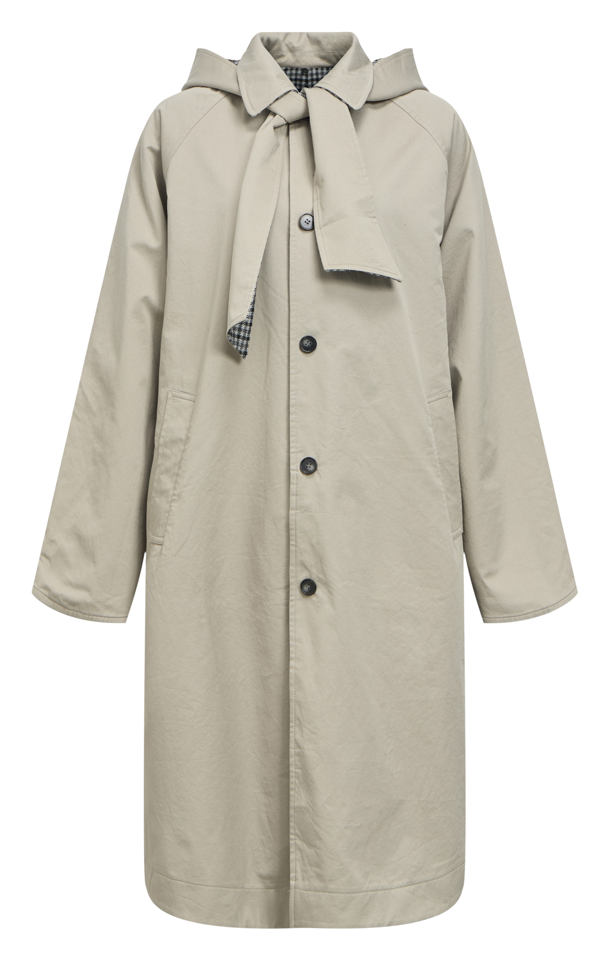 Long Reversible Trench Coat OBJECT Grey