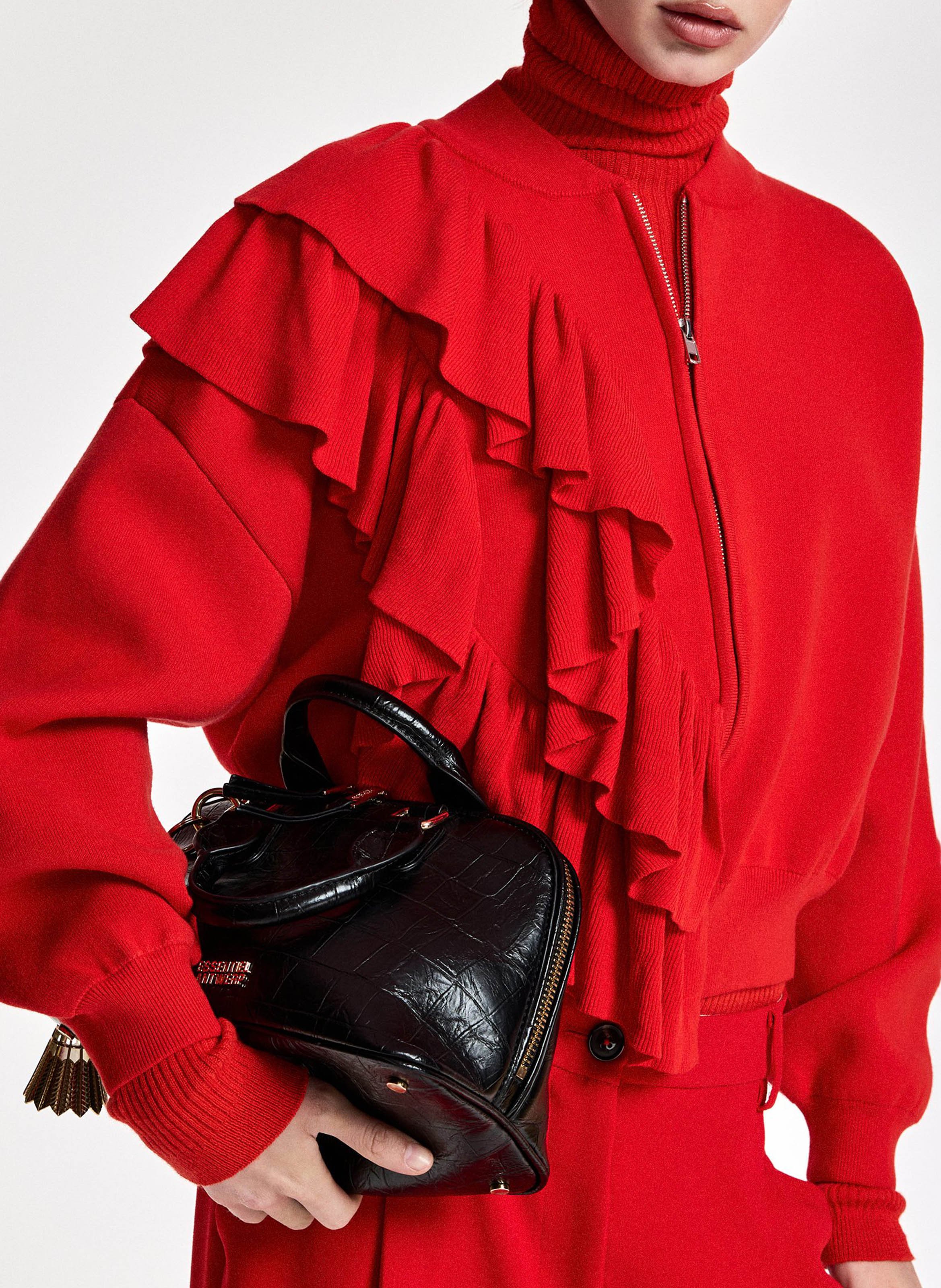 Oversize-Strickjacke mit Rüschen ESSENTIEL ANTWERP