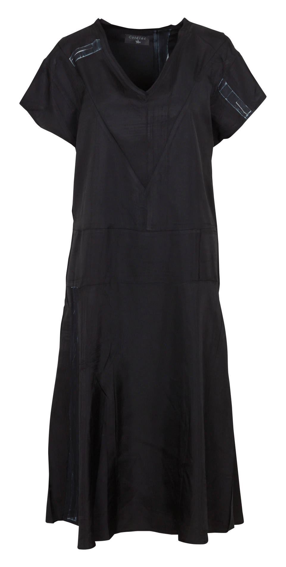 Midi V-Neck Loose Fit Dress COTELAC Black