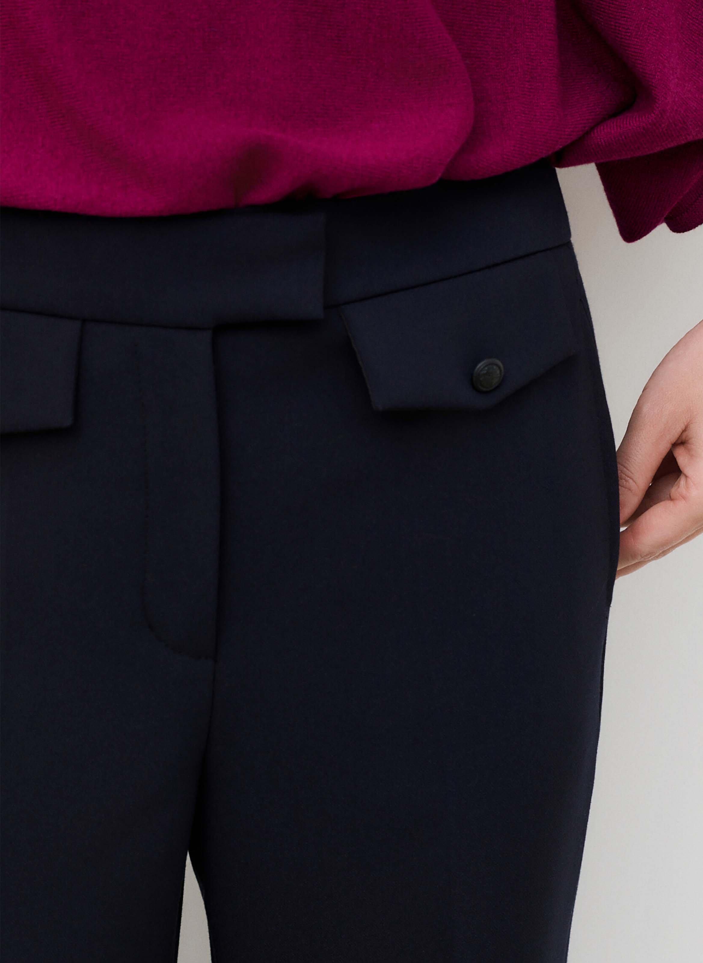 Rechte effen pantalon CAROLL Blauw