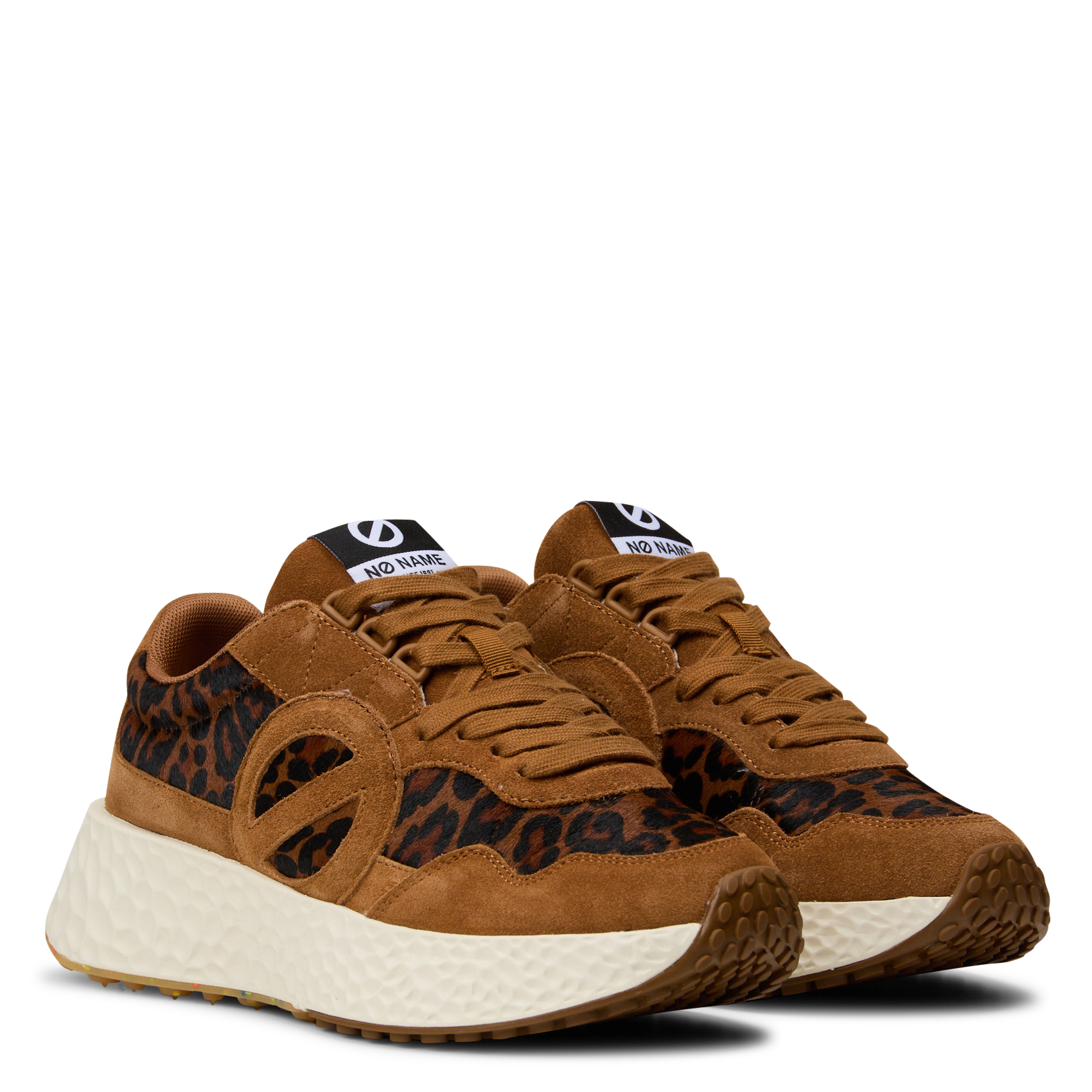 Baskets basses imprimé animal en cuir NO NAME Marron