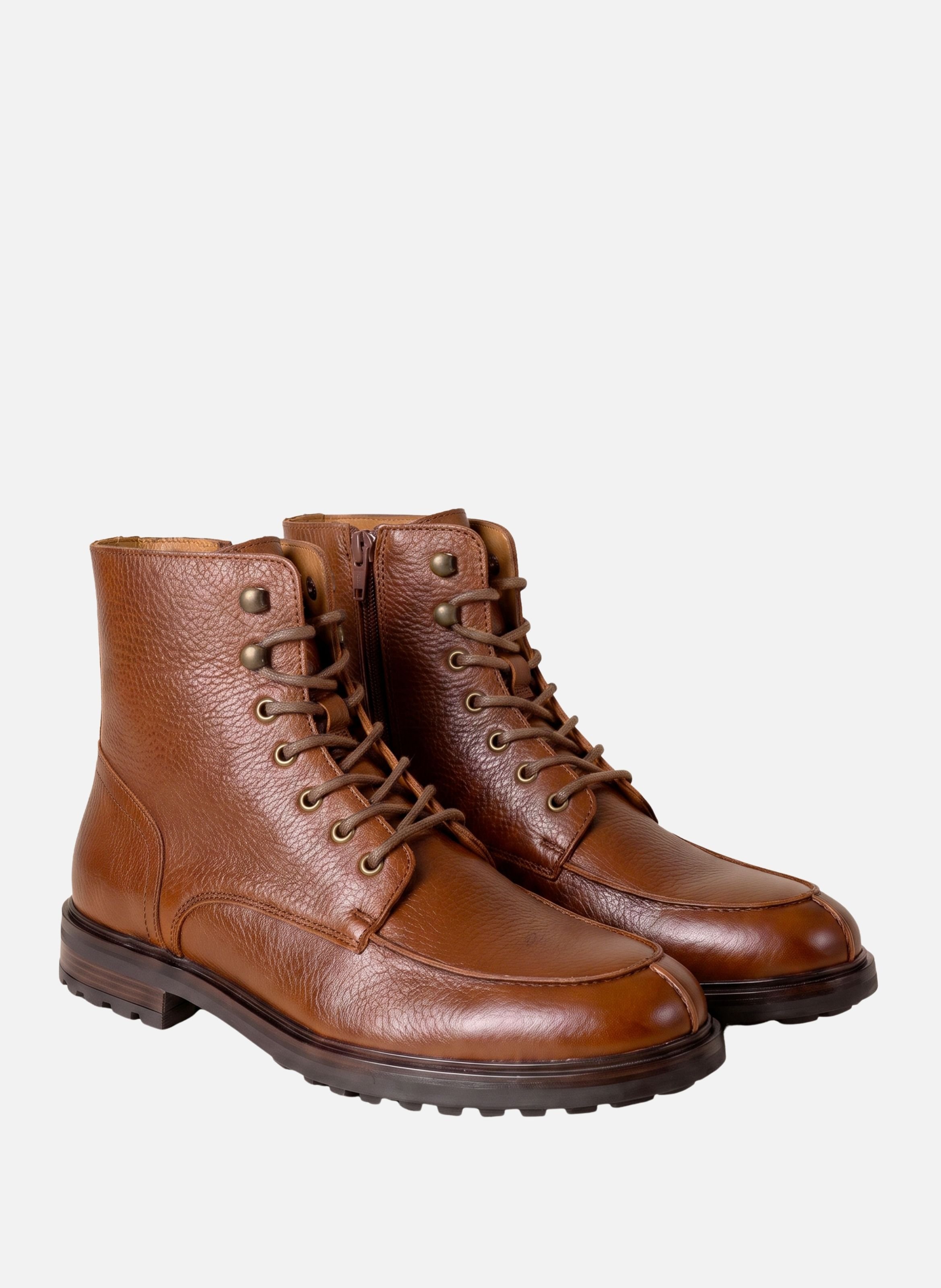 Boots plateau léon cuir grainé JULES & JENN Beige