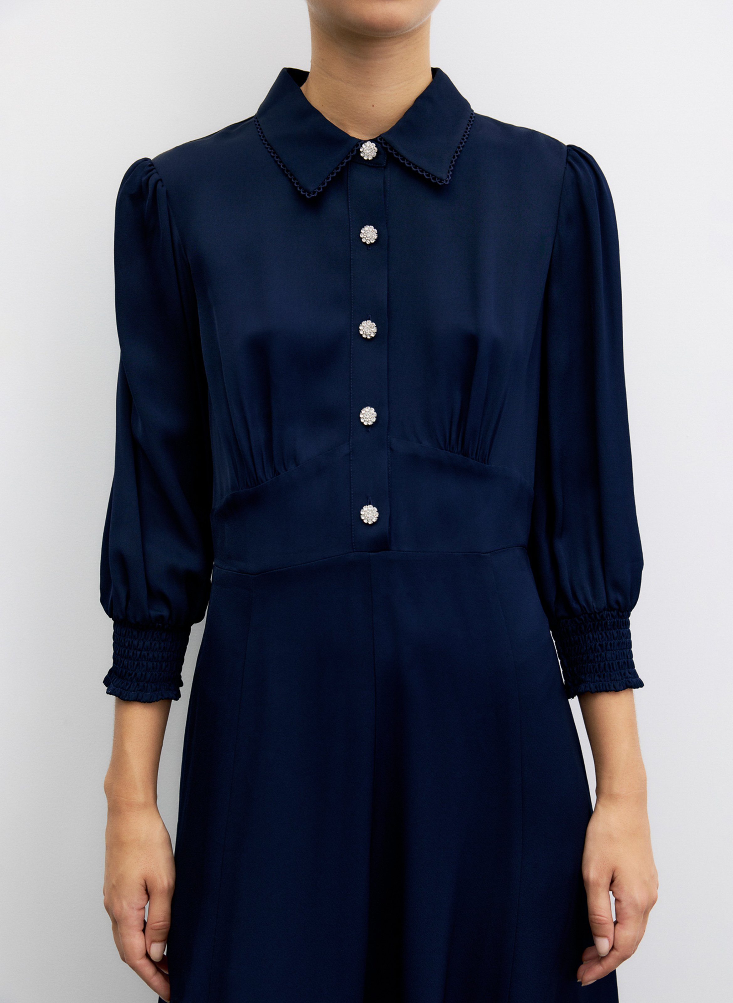 Figurbetontes Midikleid mit Strassknöpfen GERARD DAREL Blau