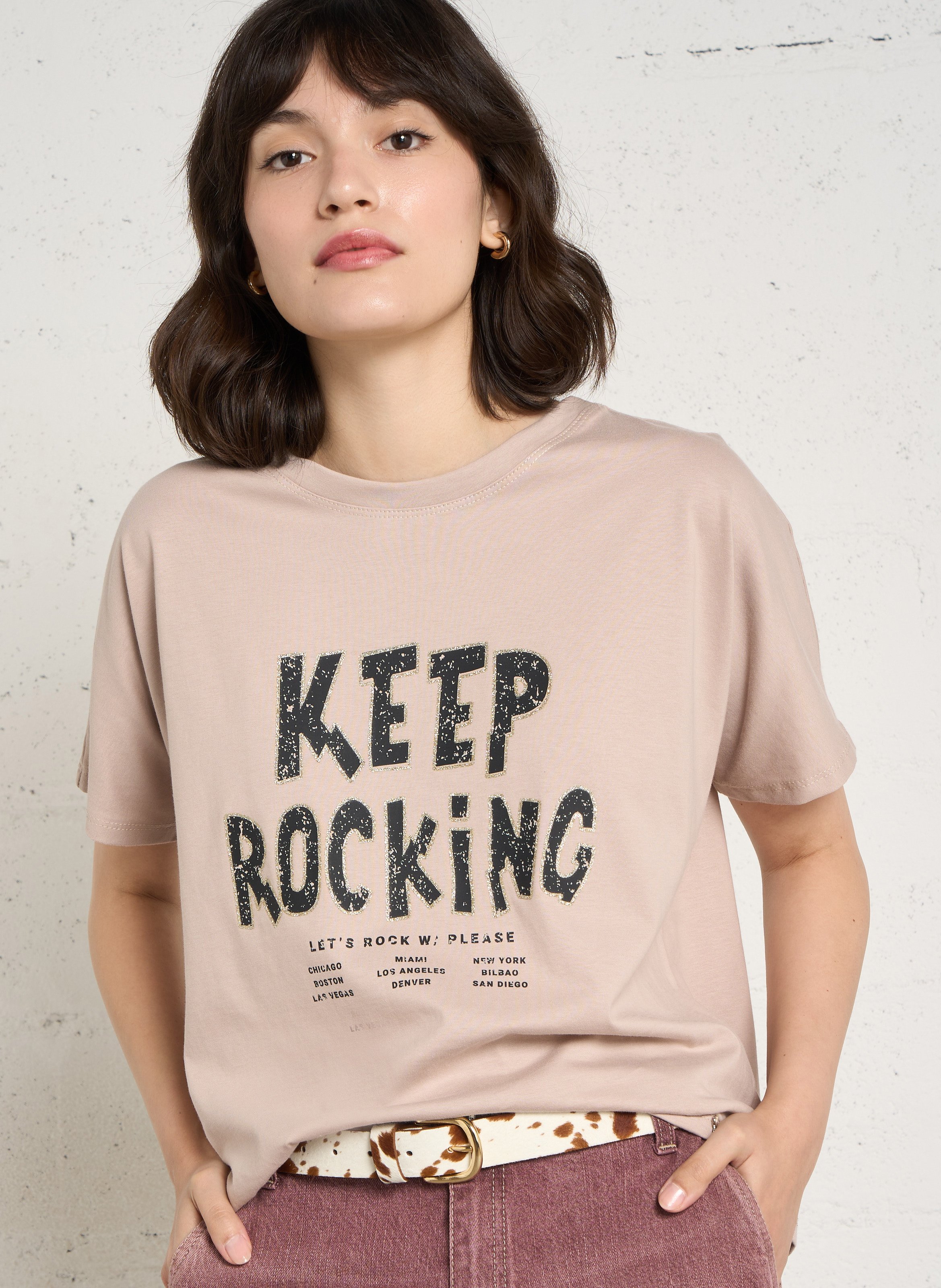 Loose-fit cotton T-shirt PLEASE